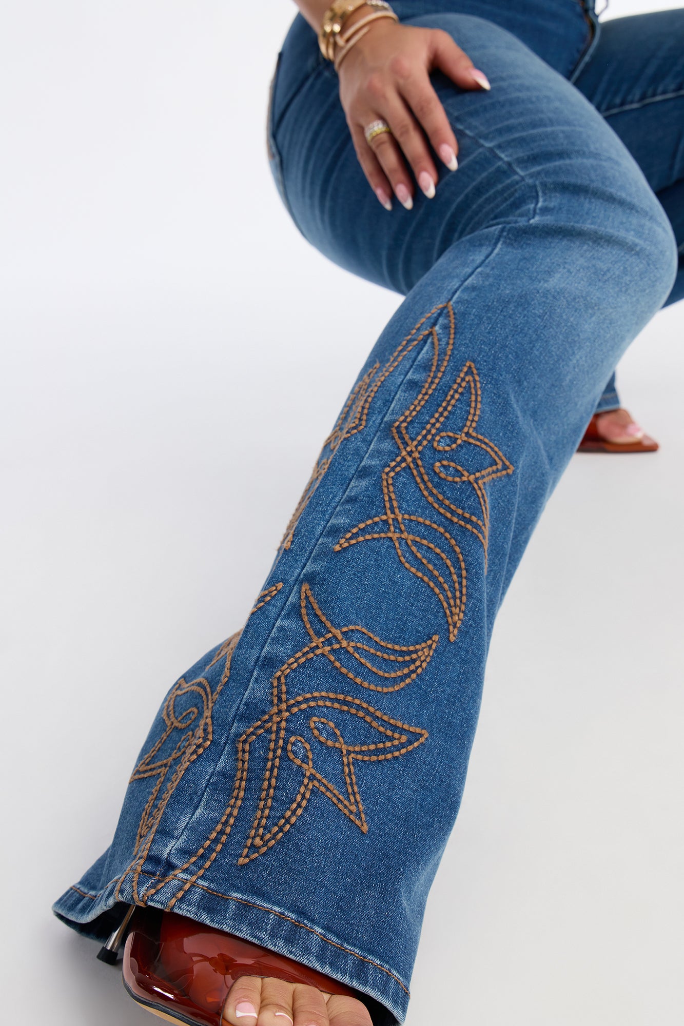 Rodeo Royale Embroidered Bootcut Jeans - Dark Wash