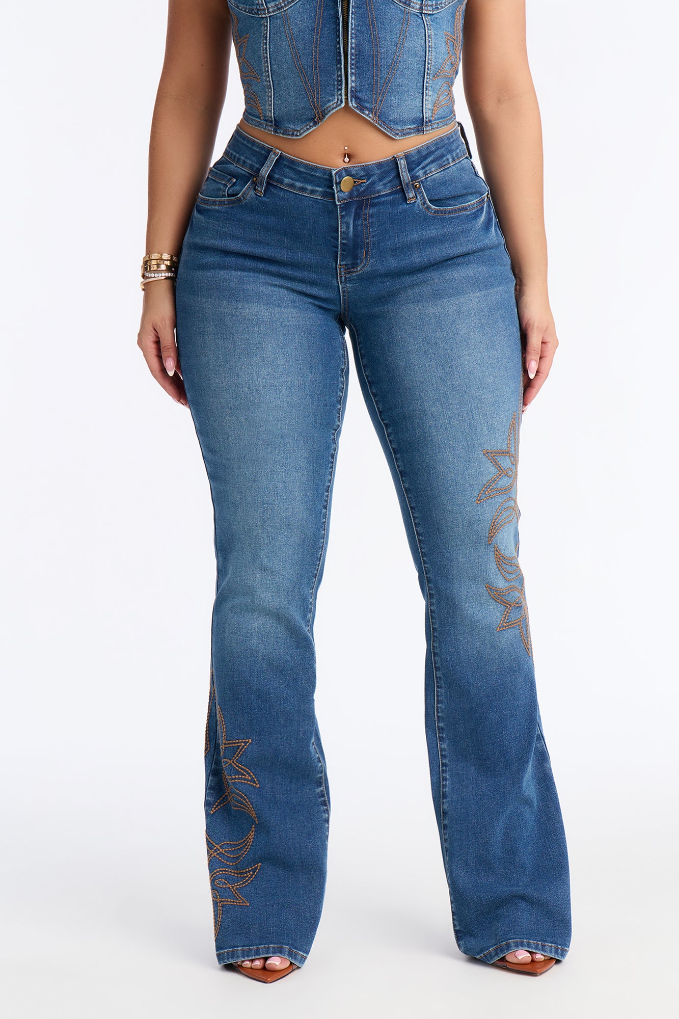 Rodeo Royale Embroidered Bootcut Jeans - Dark Wash
