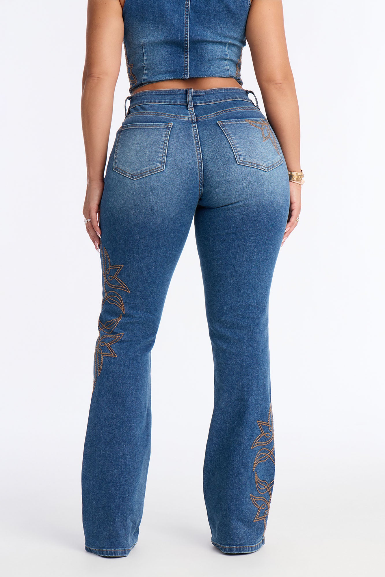 Rodeo Royale Embroidered Bootcut Jeans - Dark Wash