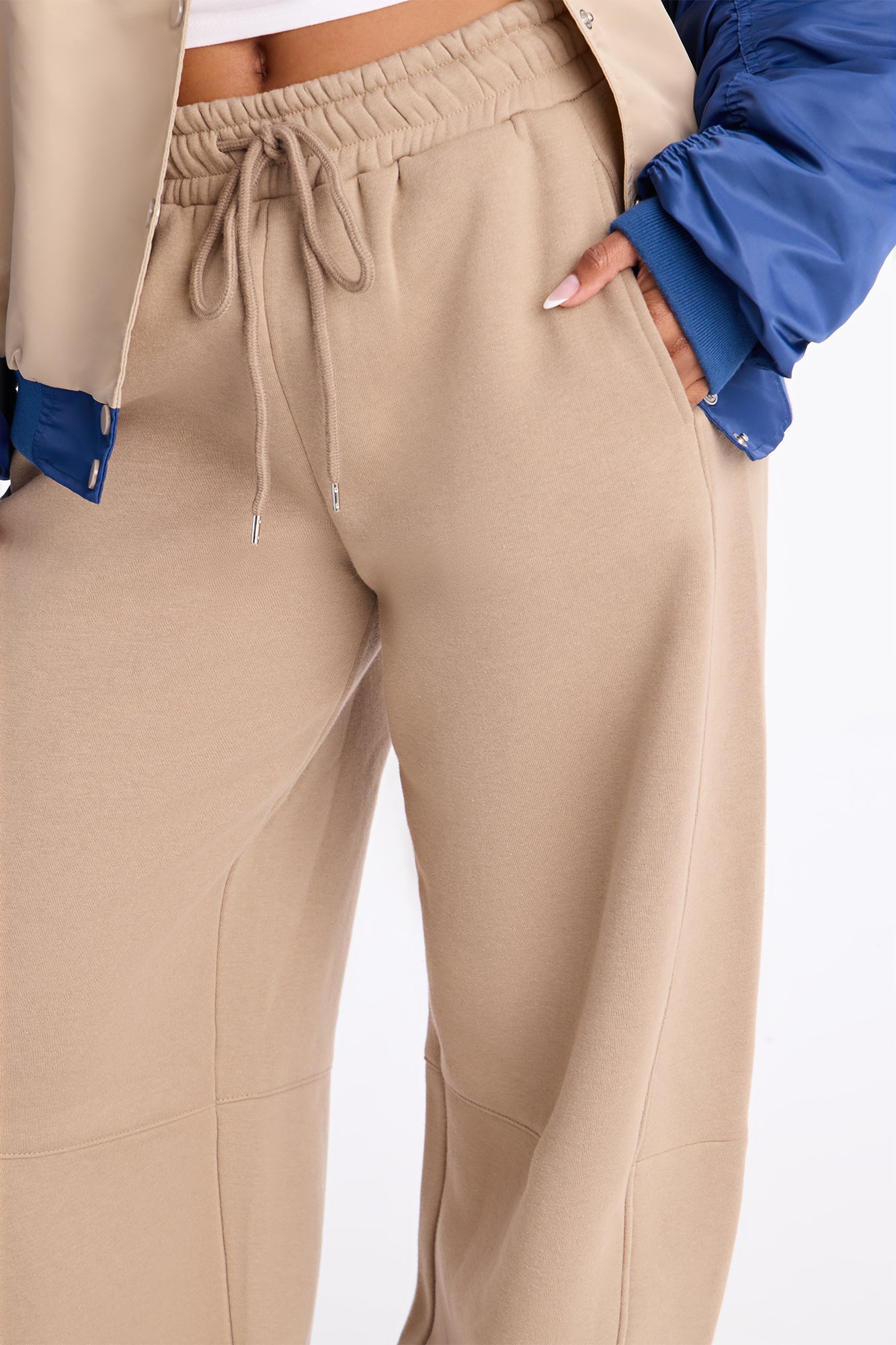 Solaris Barrel Leg Fleece Pant - Taupe