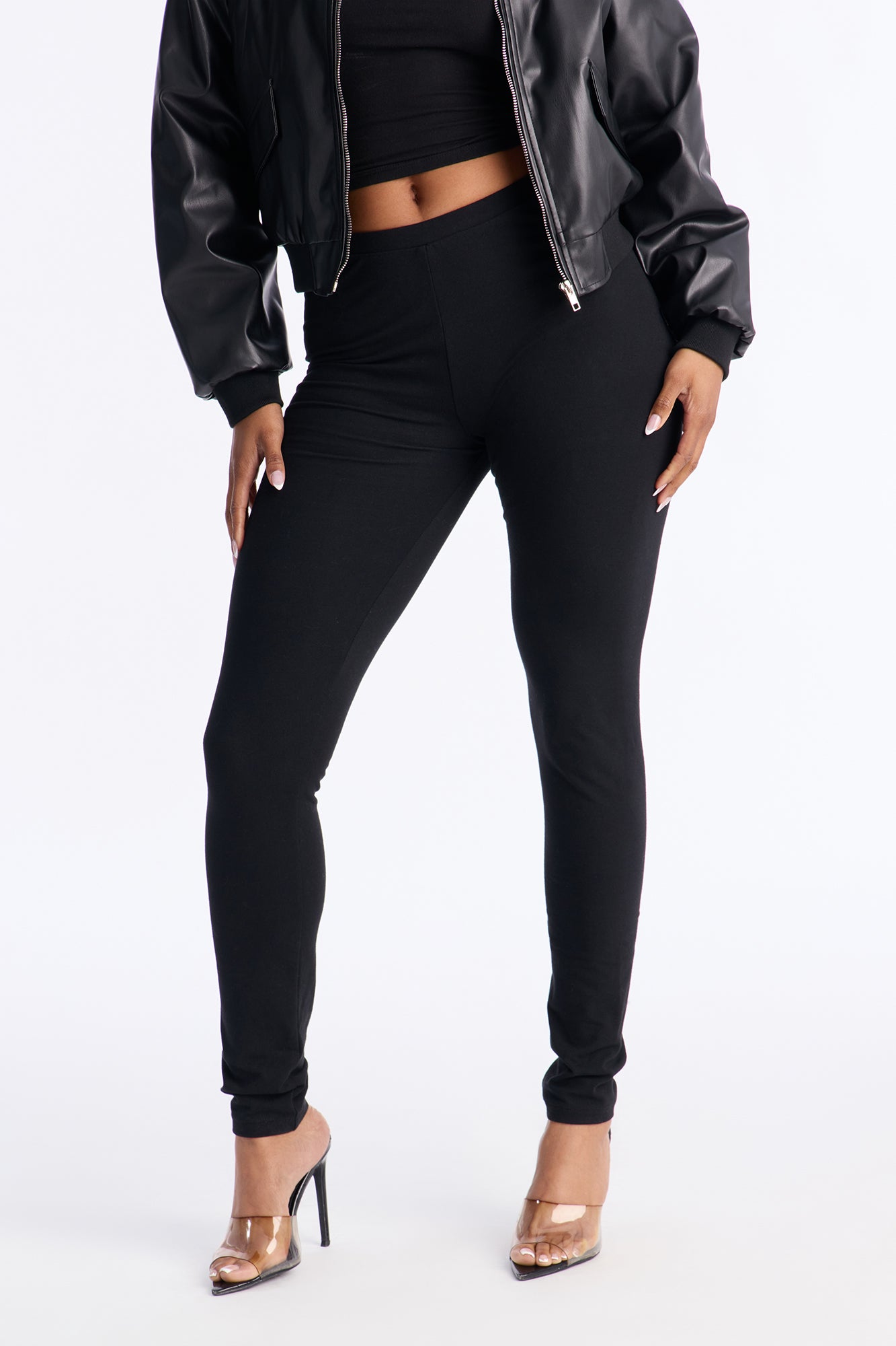 Quinn Mid Rise Every Day Cotton Legging 29″ - Black
