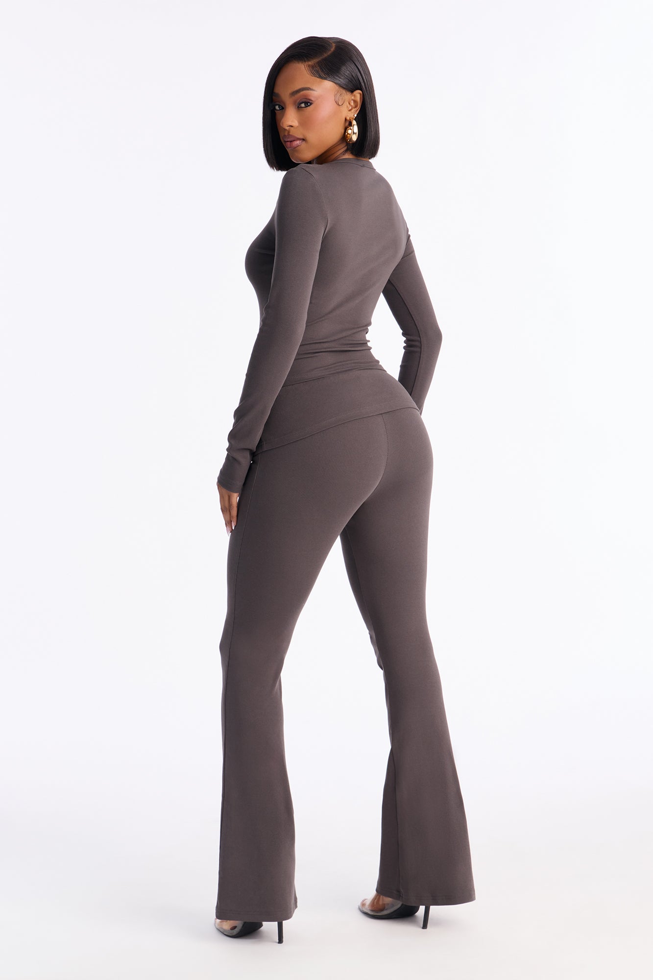 Selma Floral Pant Set - Charcoal