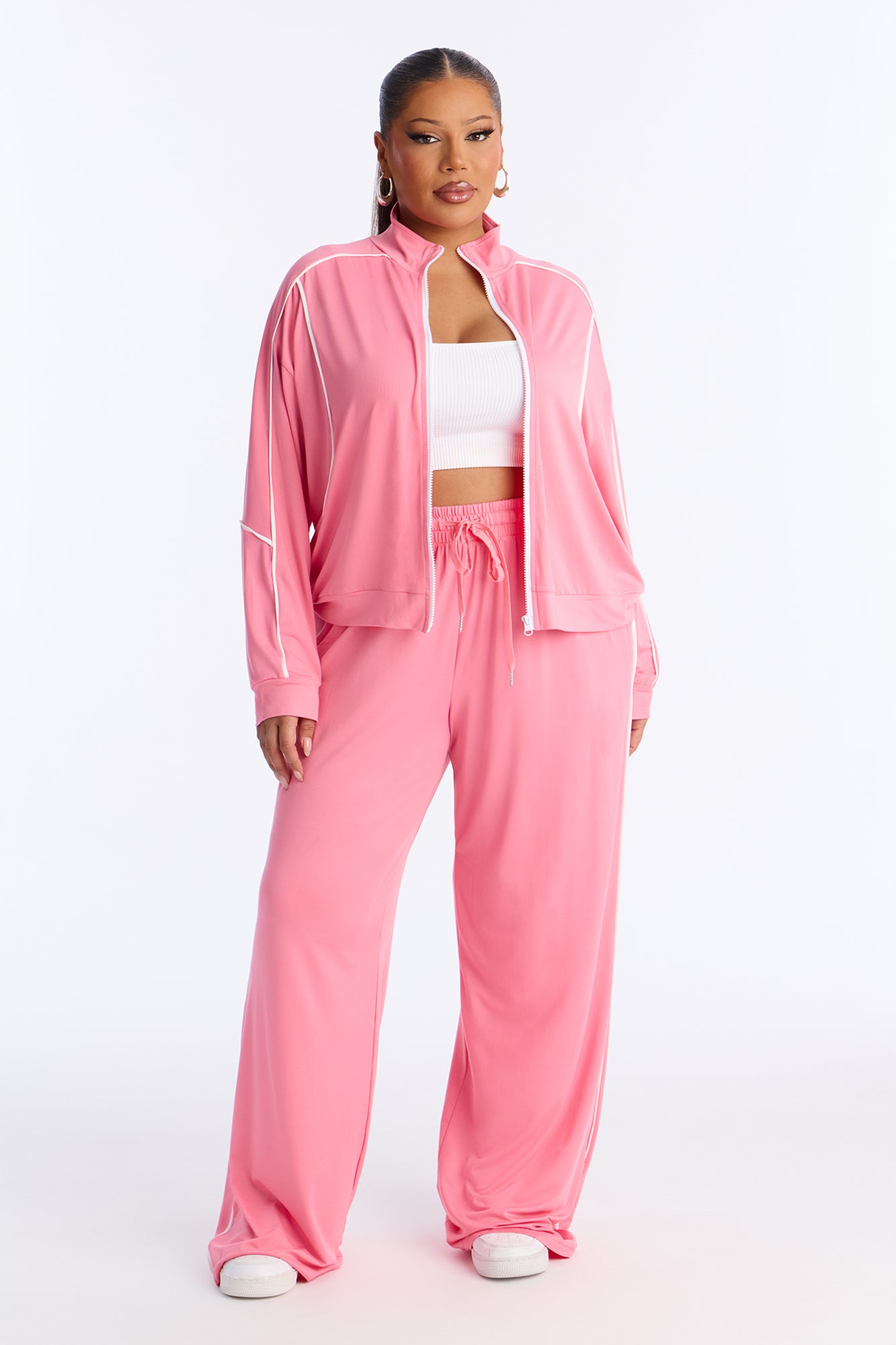 All Or Nothing Zip Up Hoodie - Bubblegum Pink