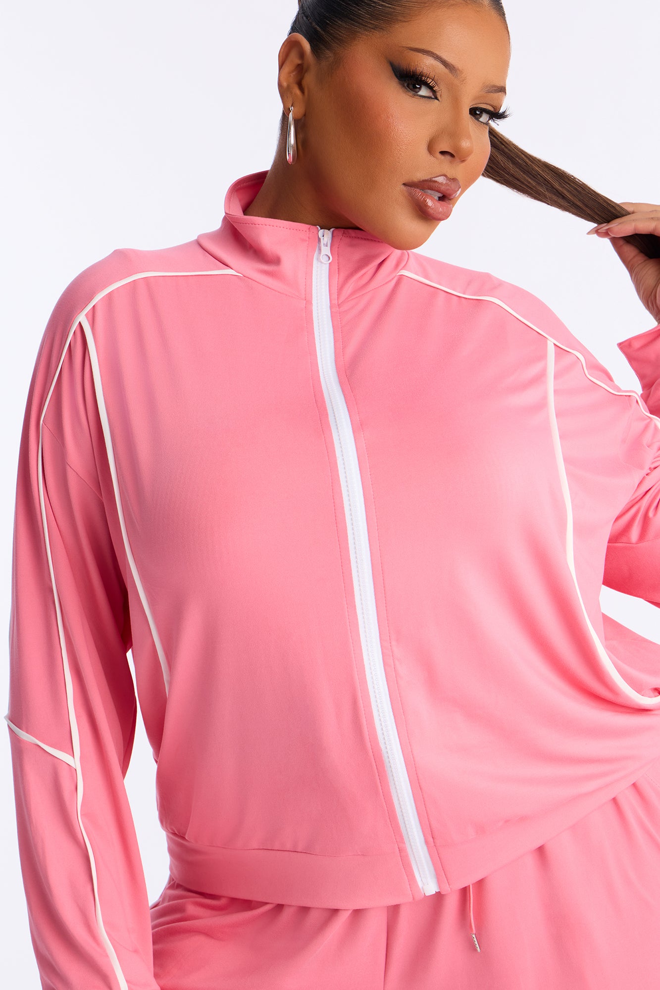 All Or Nothing Zip Up Hoodie - Bubblegum Pink