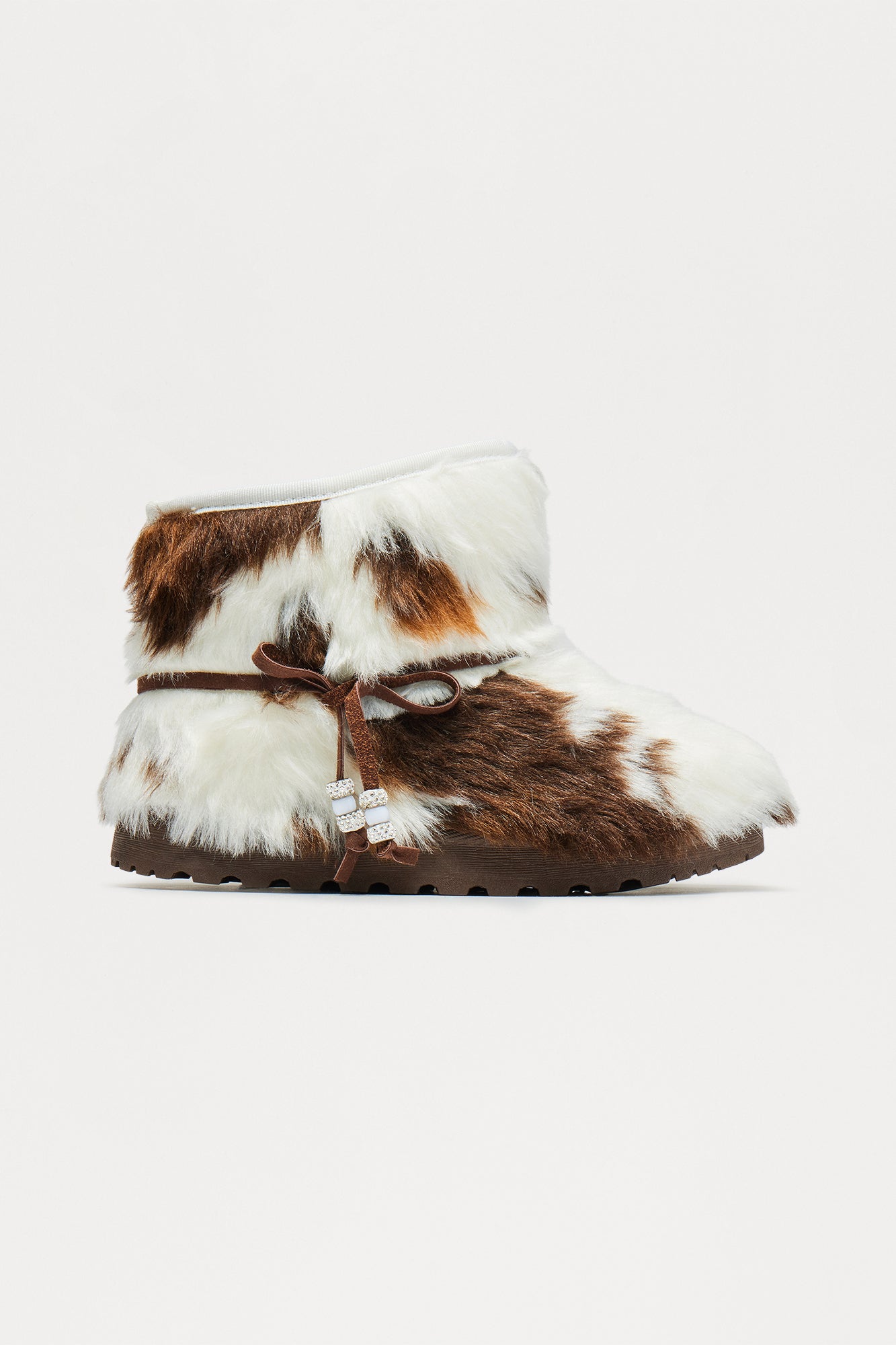 Buck Faux Fur Booties - Brown/combo