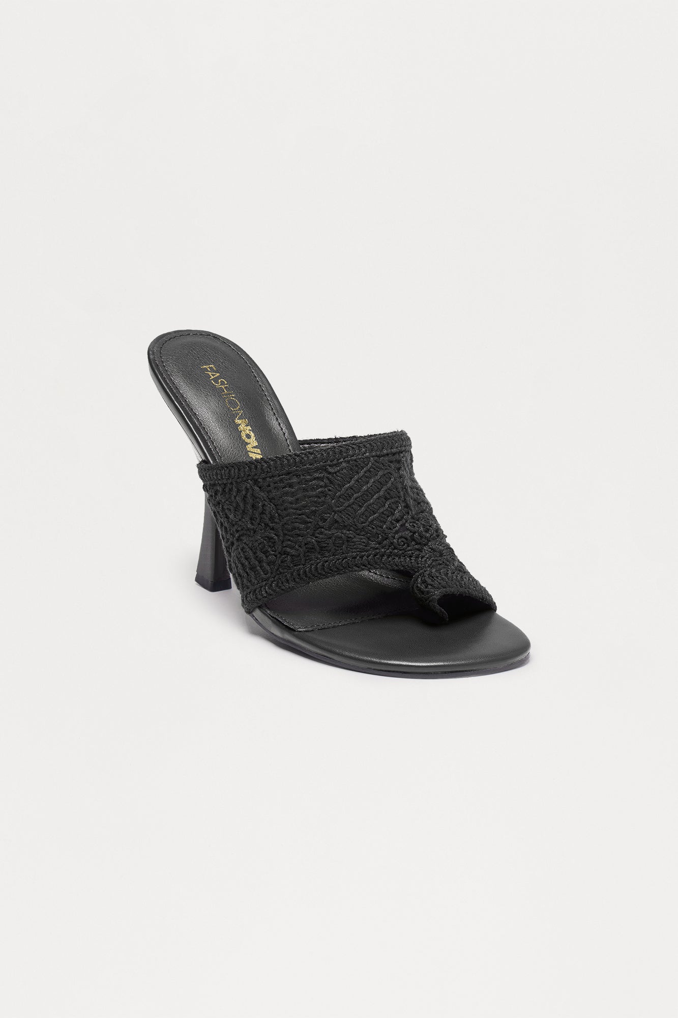 Kite Crochet Toe Ring Heels - Black