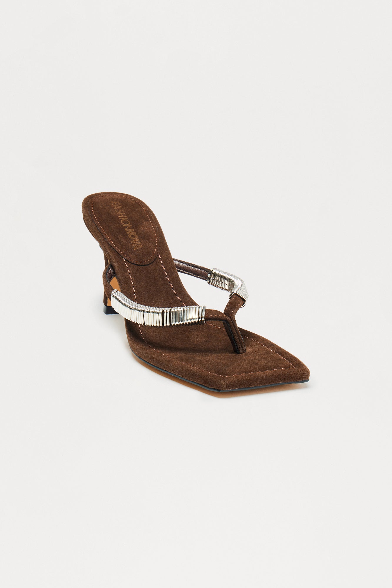 Easier Suede Thong Heels - Chocolate