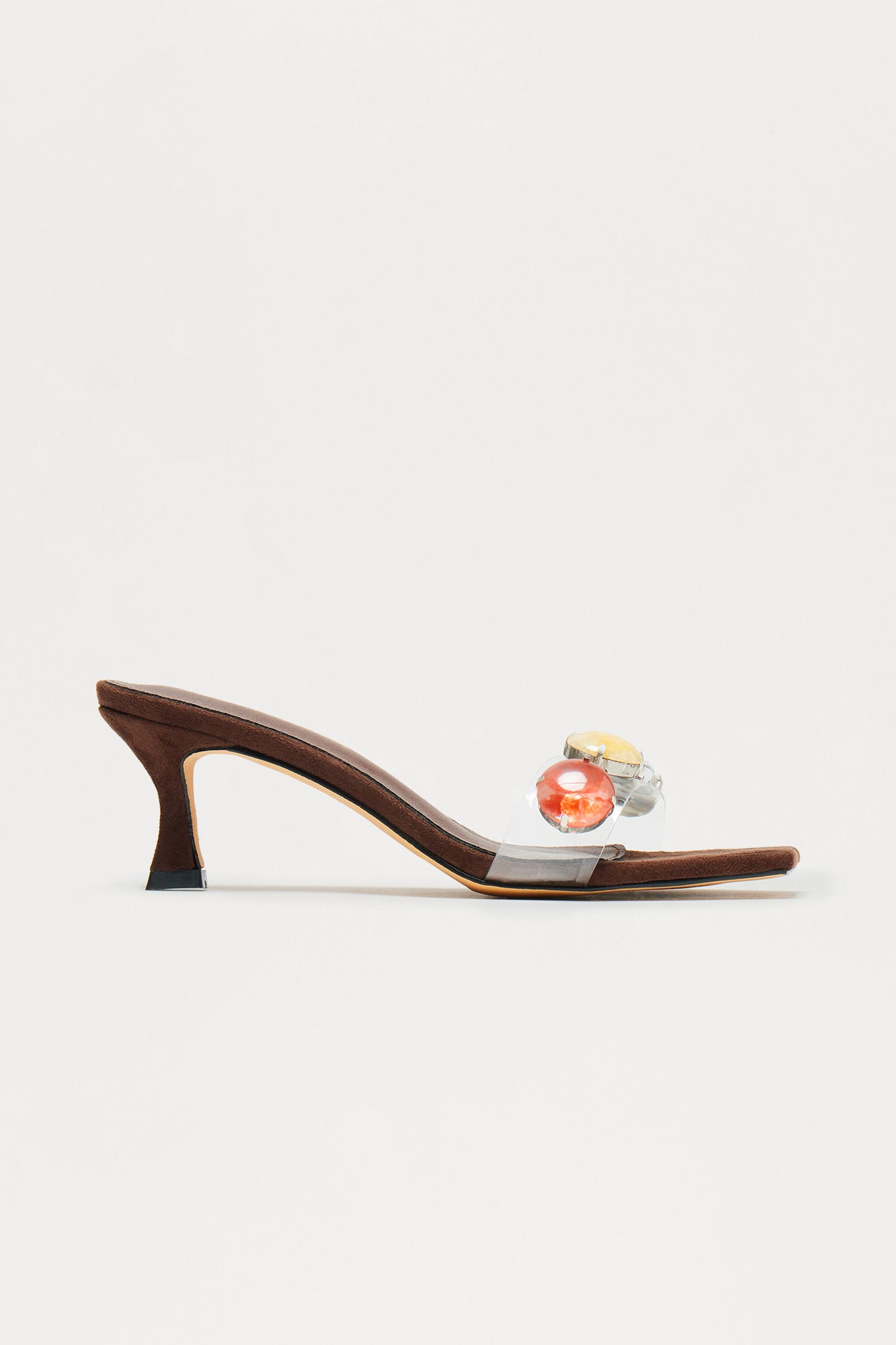 Hux Jewel Suede Mules - Chocolate