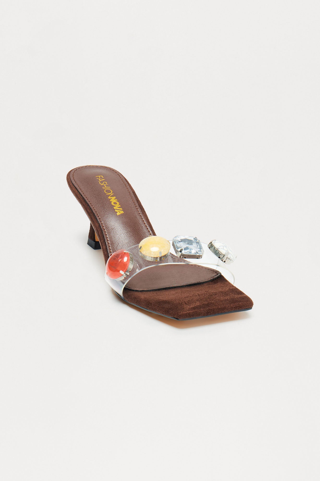 Hux Jewel Suede Mules - Chocolate
