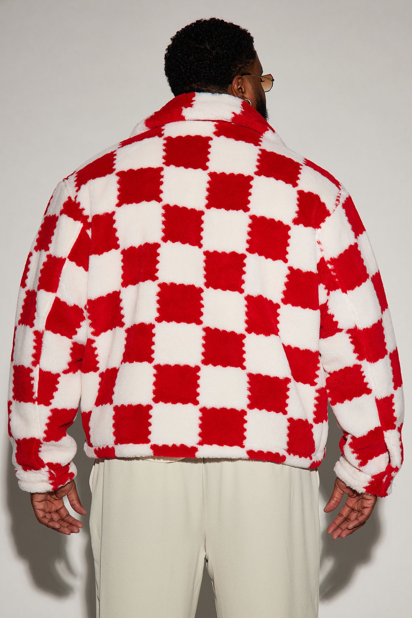 Playin' Chess Sherpa Jacket - Red/combo