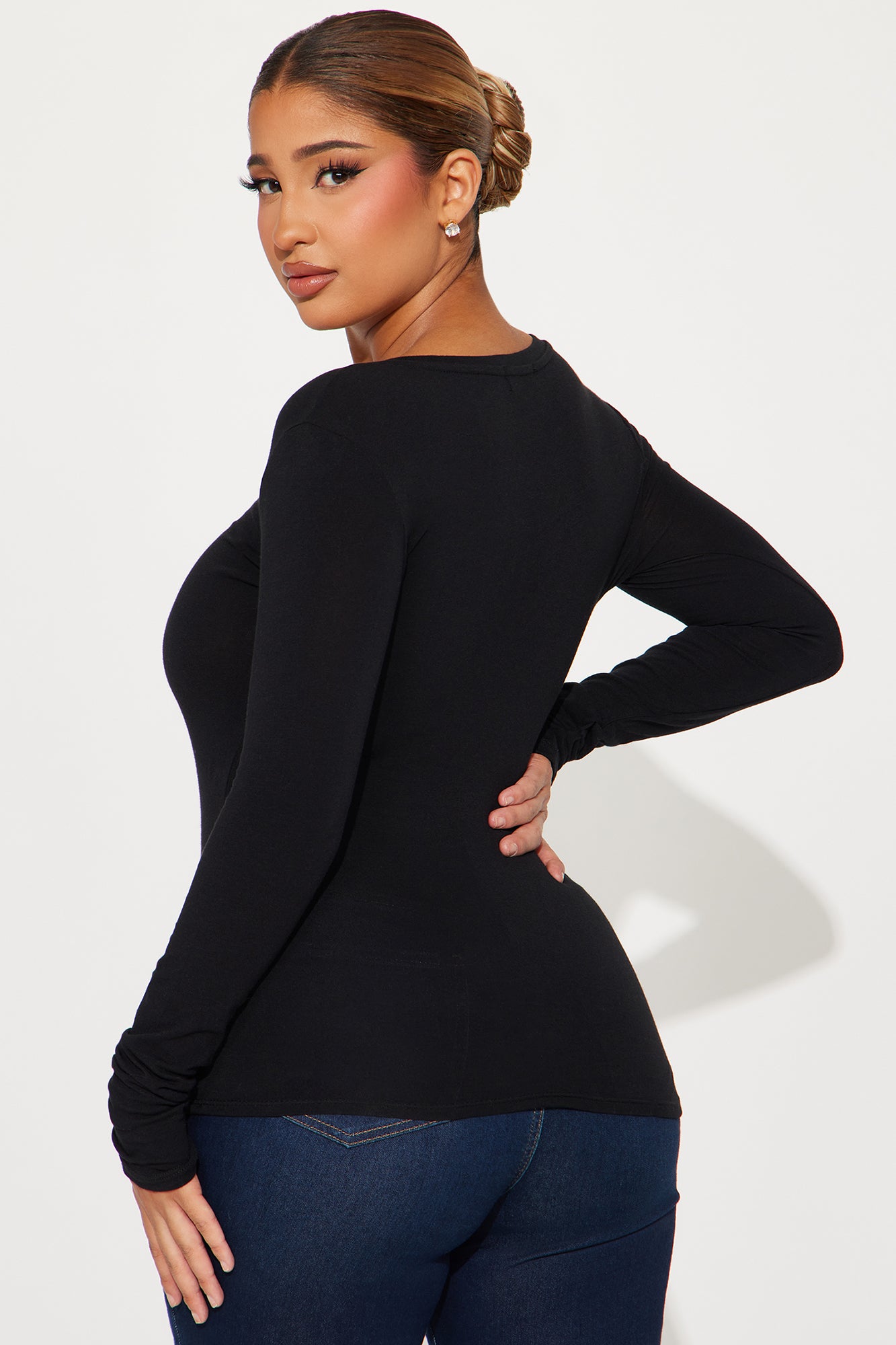 Nara Long Sleeve Top - Black