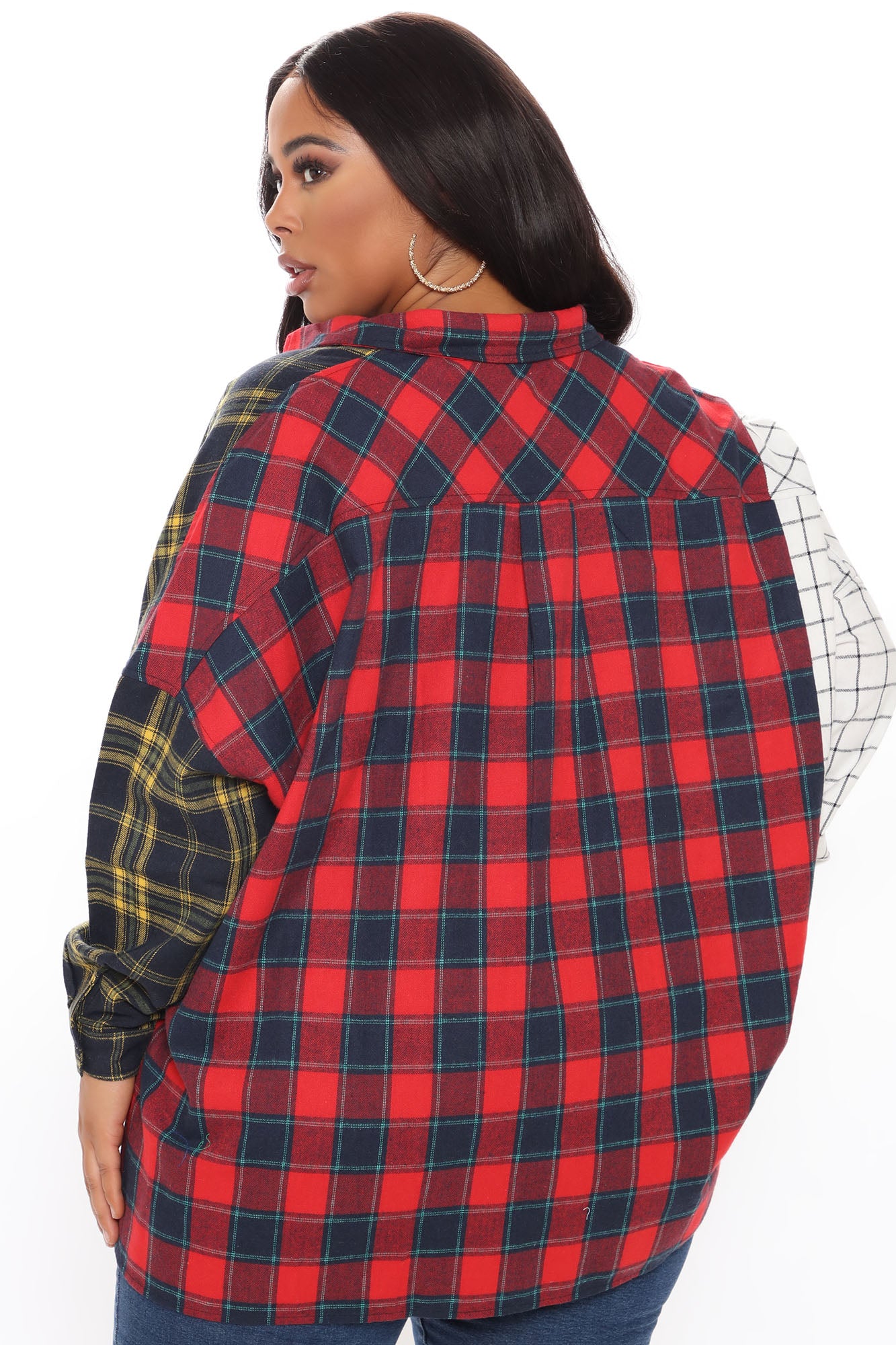 Mixed Emotions Mixed Feelings Flannel Top - Red/combo