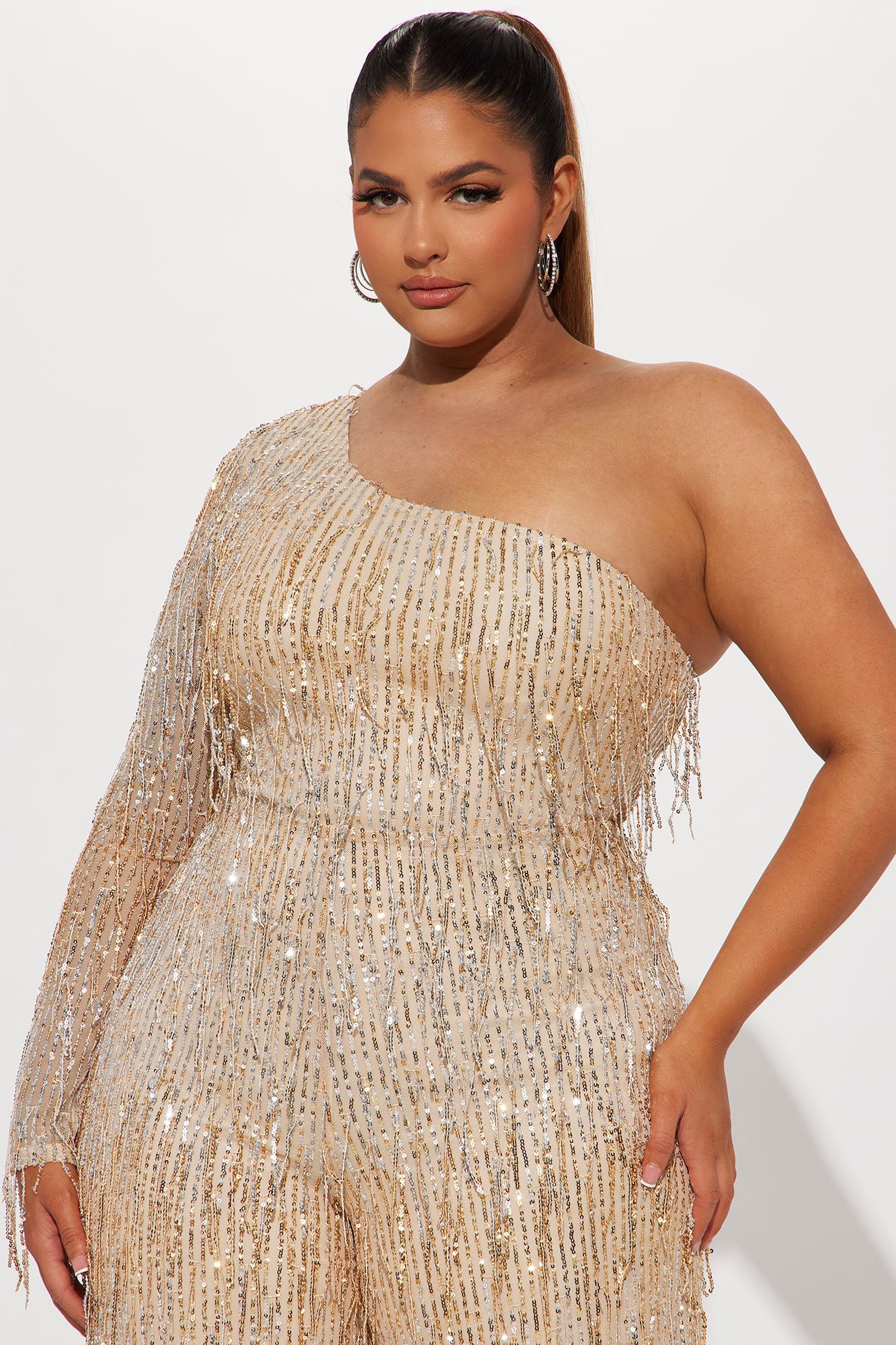Famous Fringe Jumpsuit - Gold
