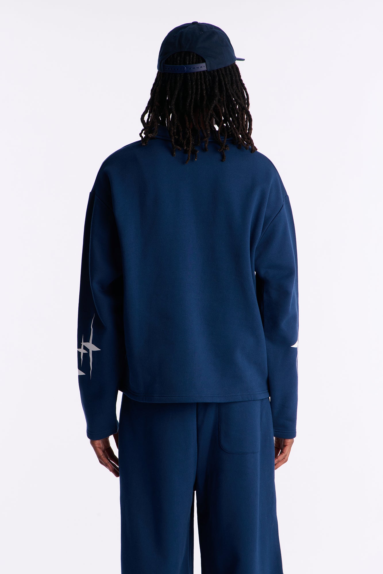 No Limits Long Sleeve Fleece Polo - Navy