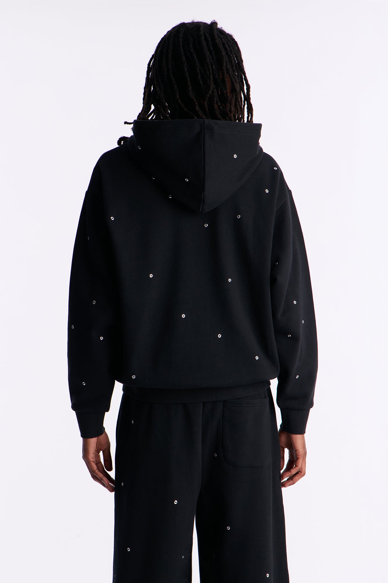 Savage Rhinestone Zip Hoodie - Black