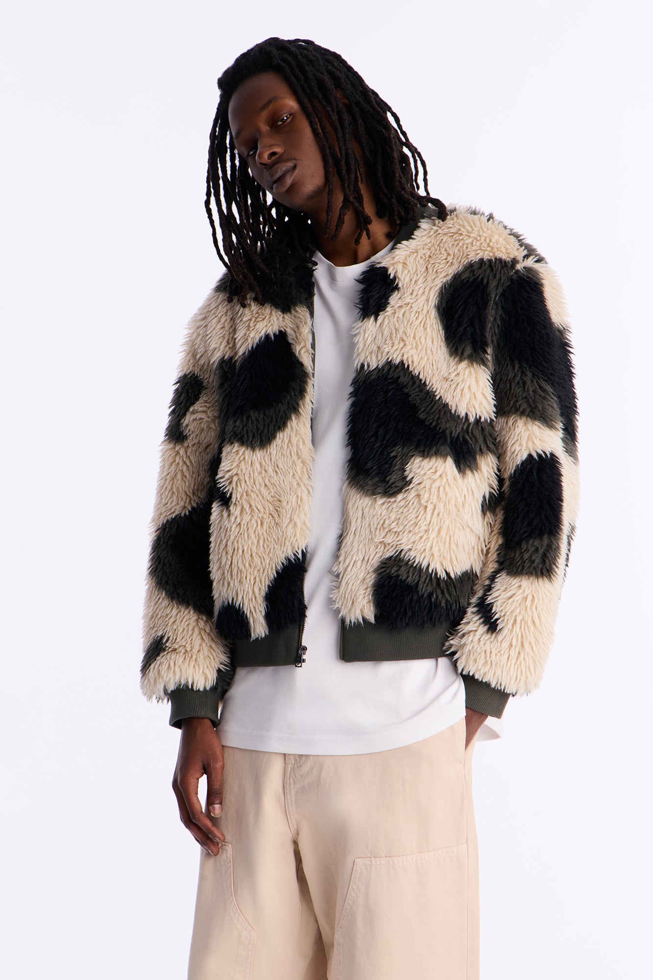 Grunt Faux Fur Camo Bomber Jacket - Camouflage
