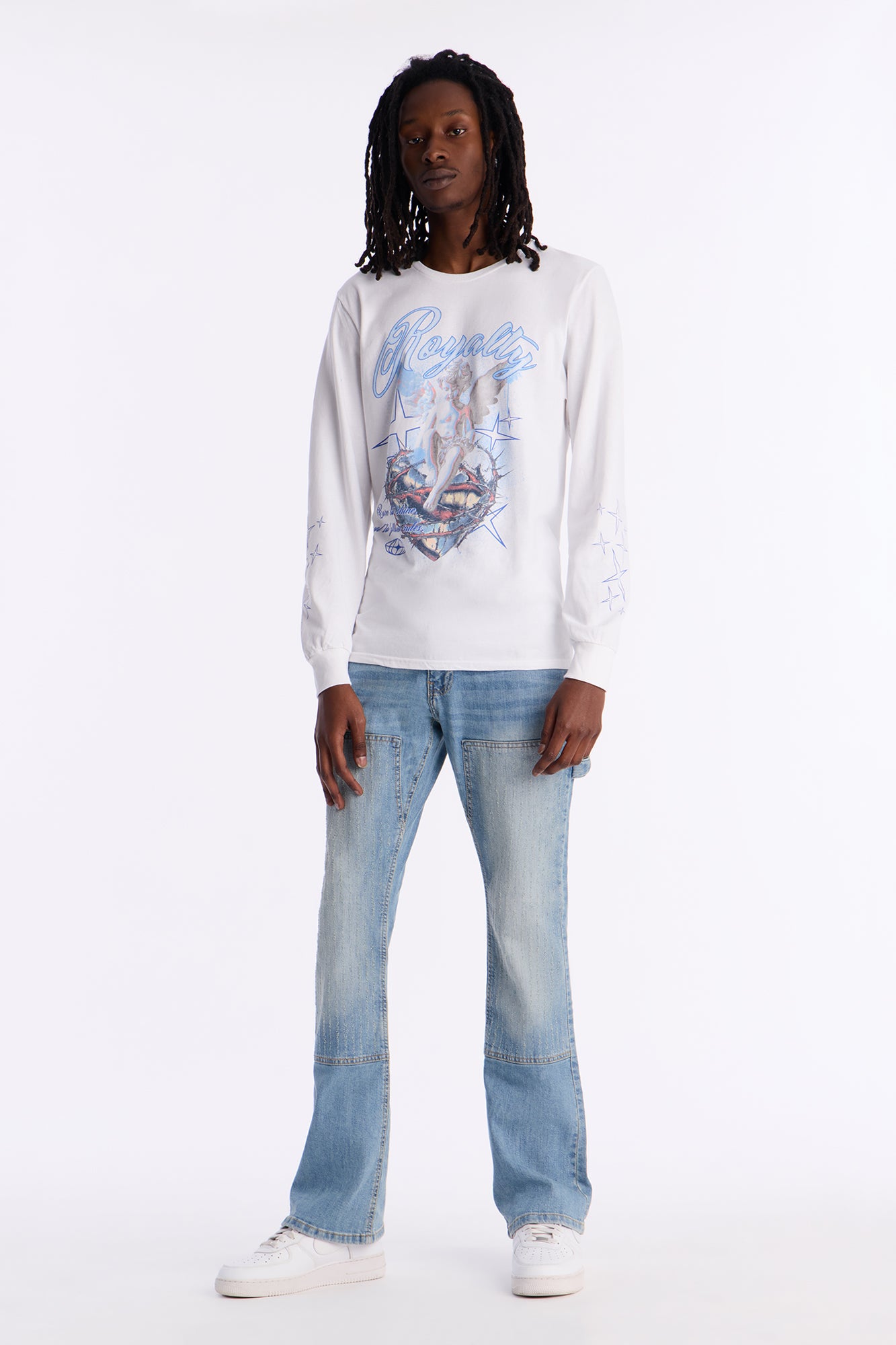 Star Royalty Long Sleeve Tee - White