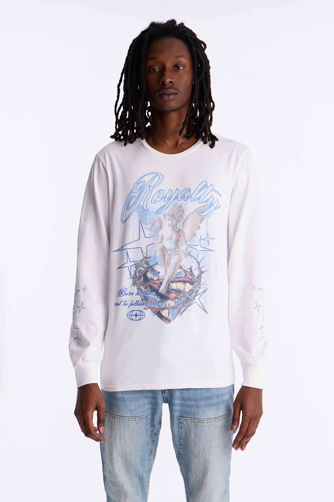 Star Royalty Long Sleeve Tee - White