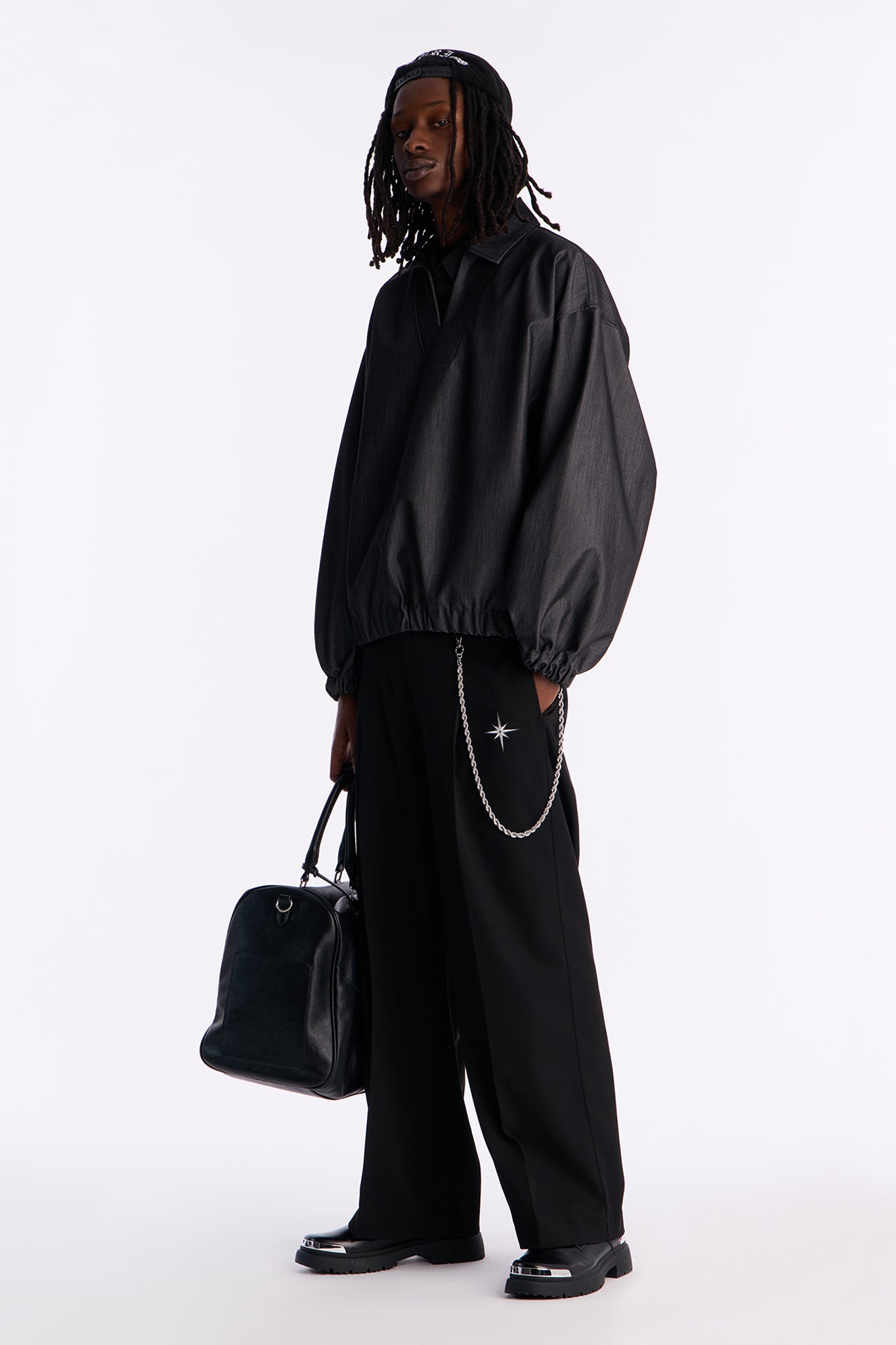 Relaxed Bold Flow Jacket - Charcoal
