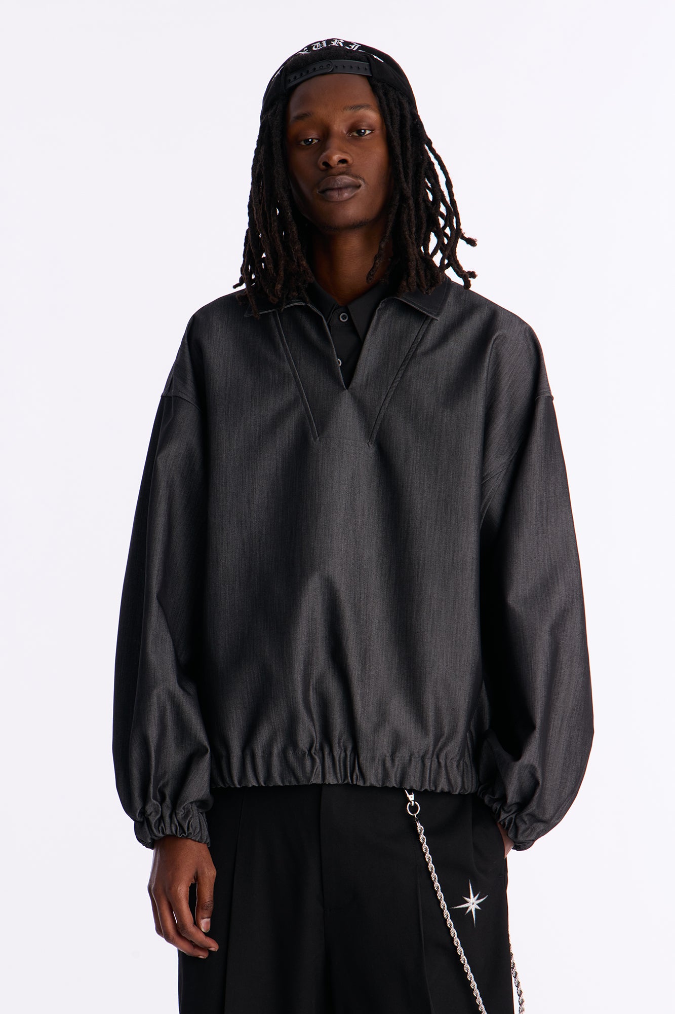 Relaxed Bold Flow Jacket - Charcoal