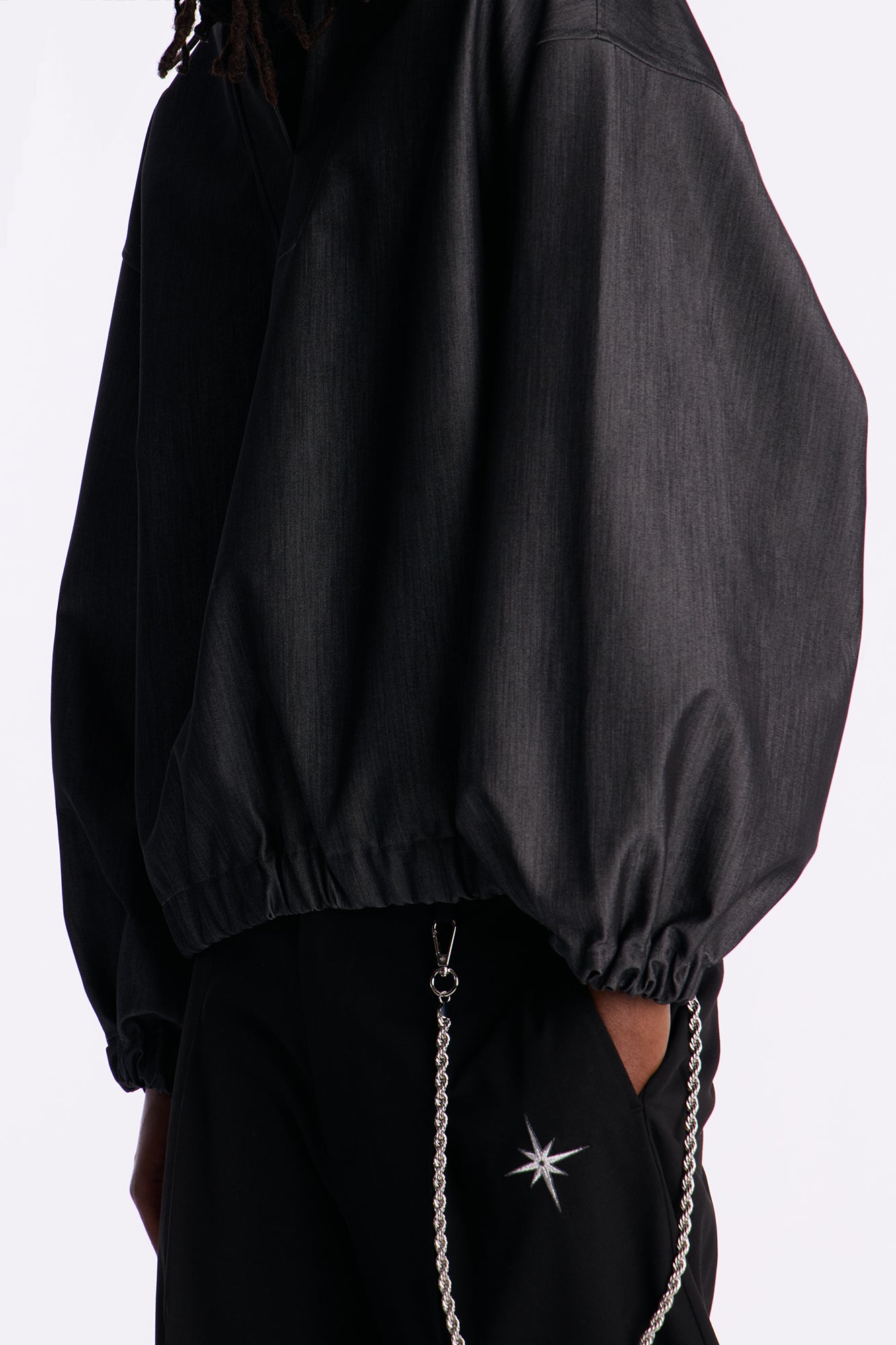 Relaxed Bold Flow Jacket - Charcoal