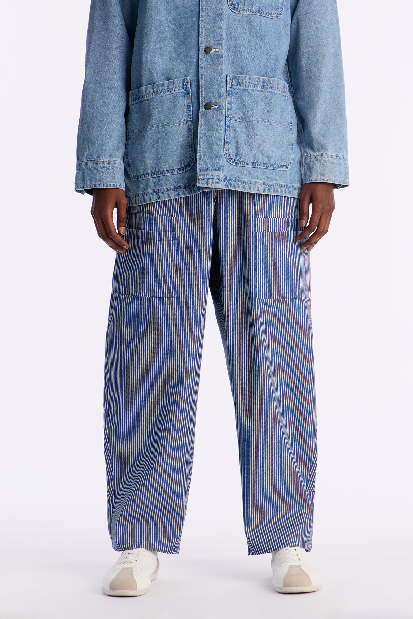 Balloon Fit Tokyo Drift Striped Pant - Blue