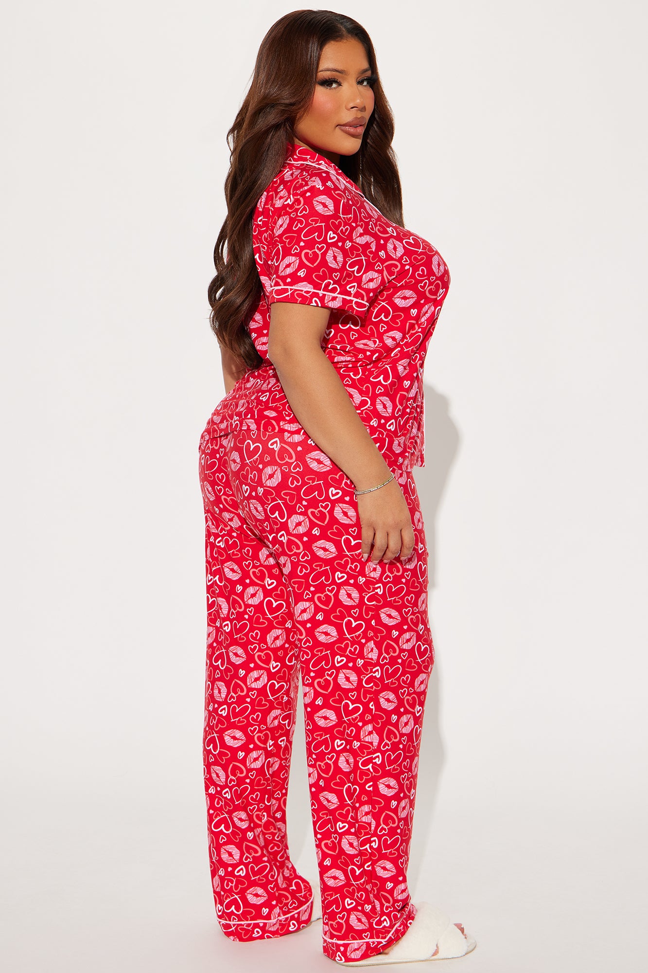 More Kisses PJ Pant Set - Red/combo