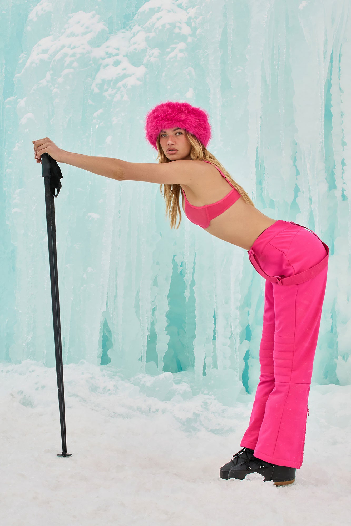 Hit The Summit Ski Overall Pants - Fuchsia