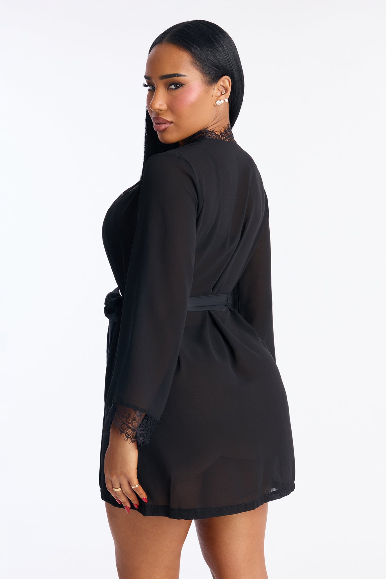 Muse Me Sheer Robe - Black