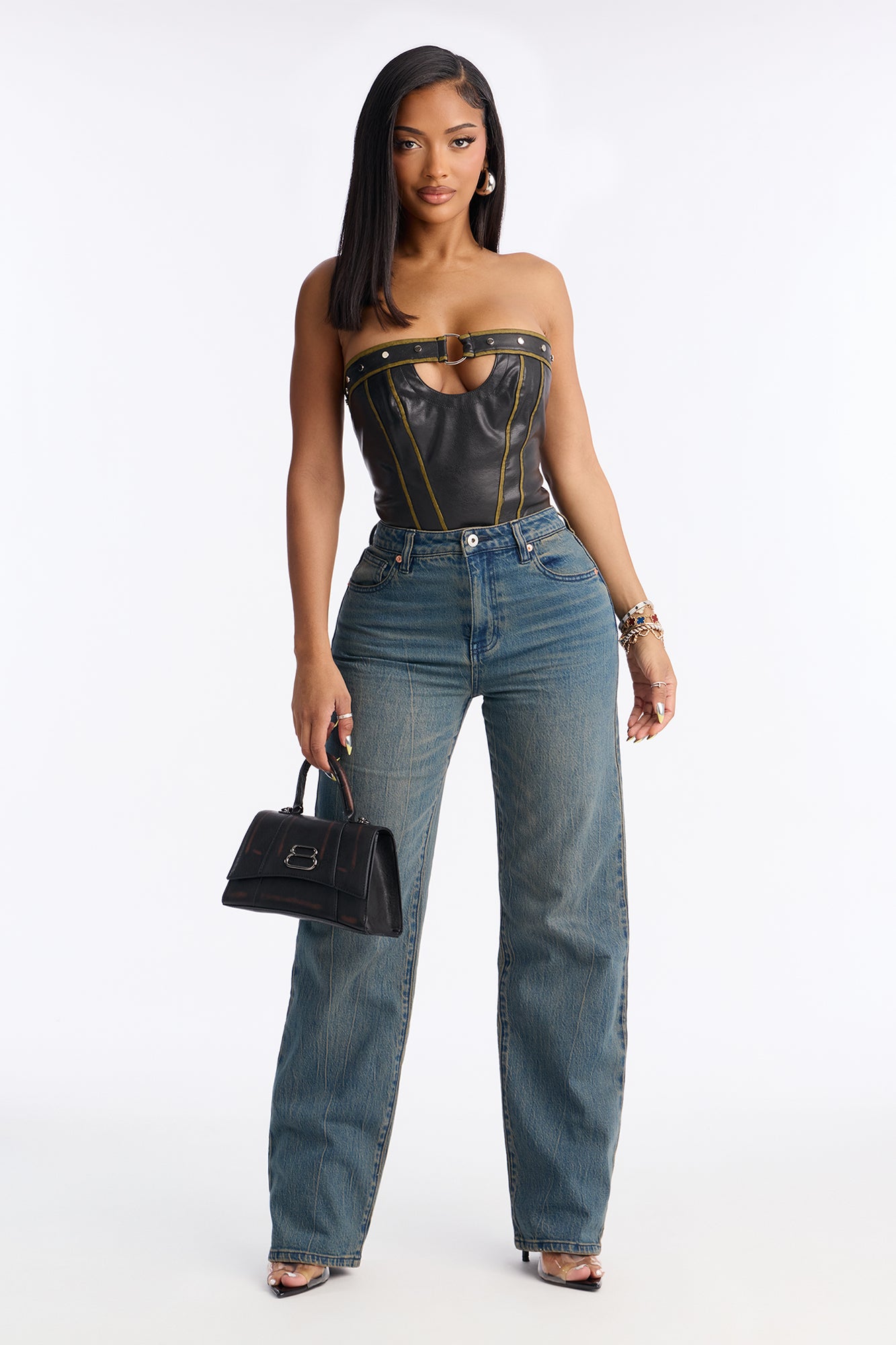 Look Around Straight Leg Jeans - Dark Wash