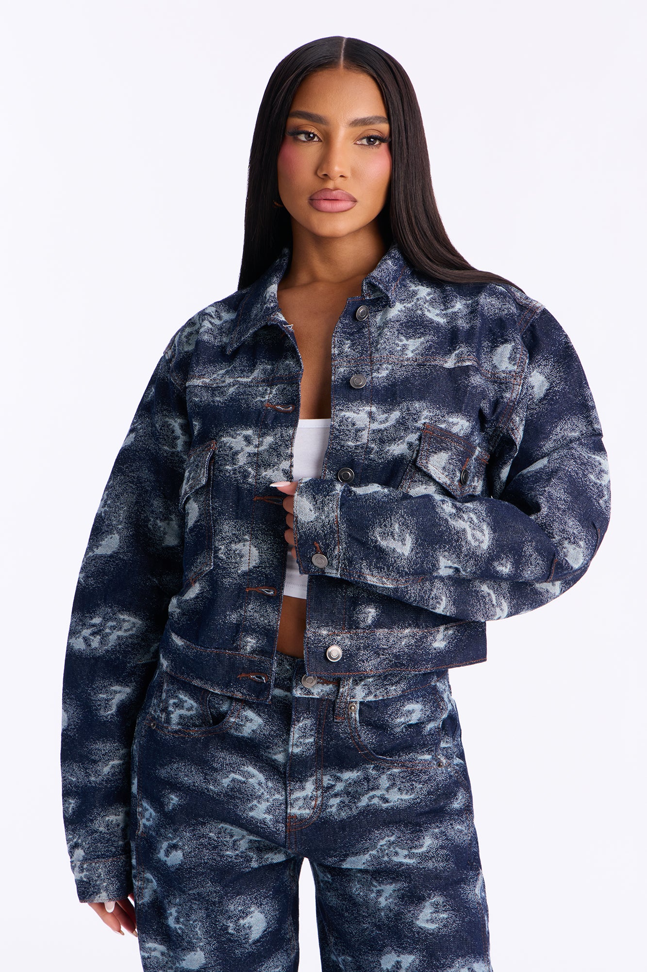Sky's The Limit Denim Jacket - Dark Wash