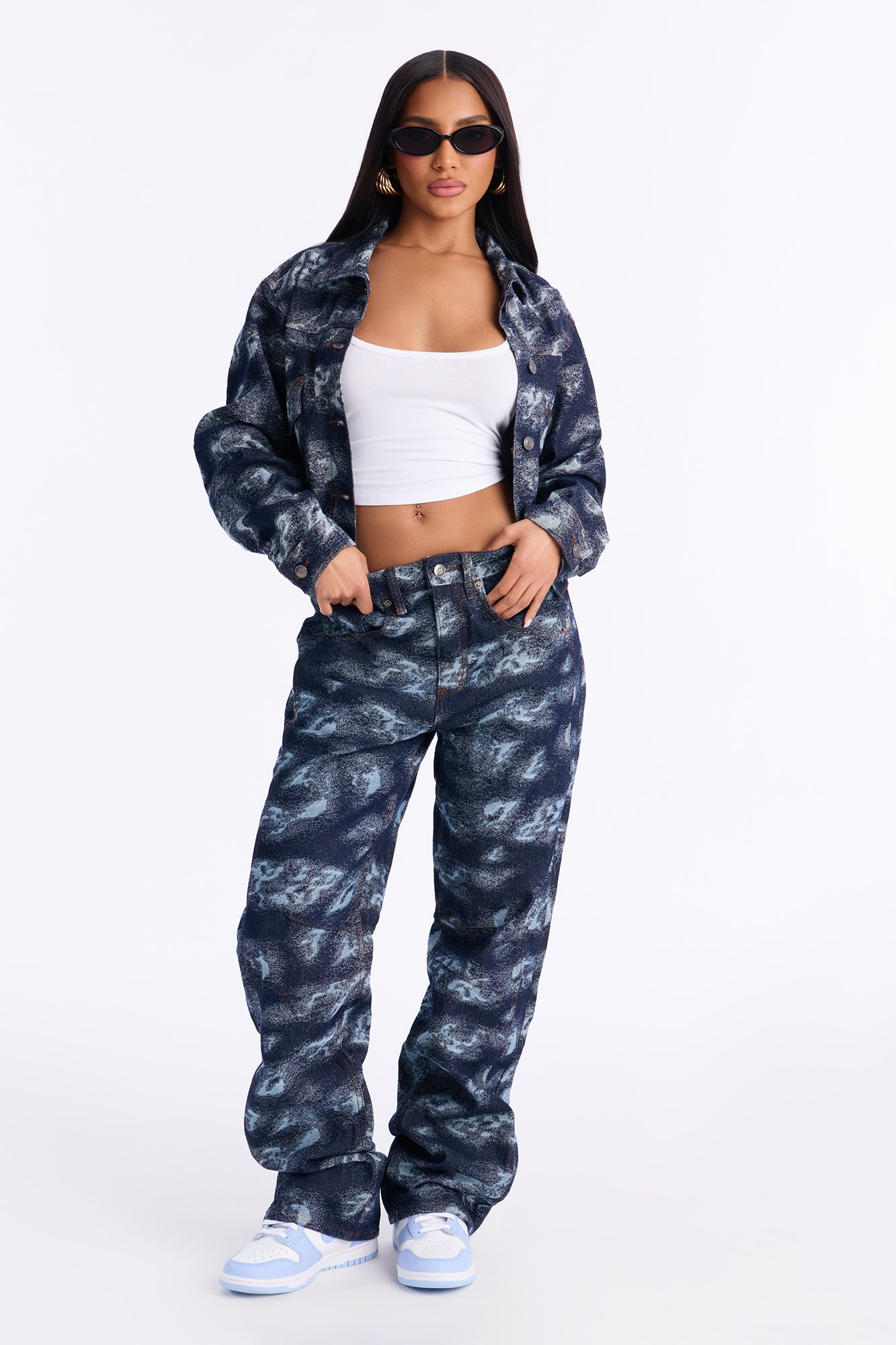Sky's The Limit Non-Stretch Loose Jeans - Dark Wash