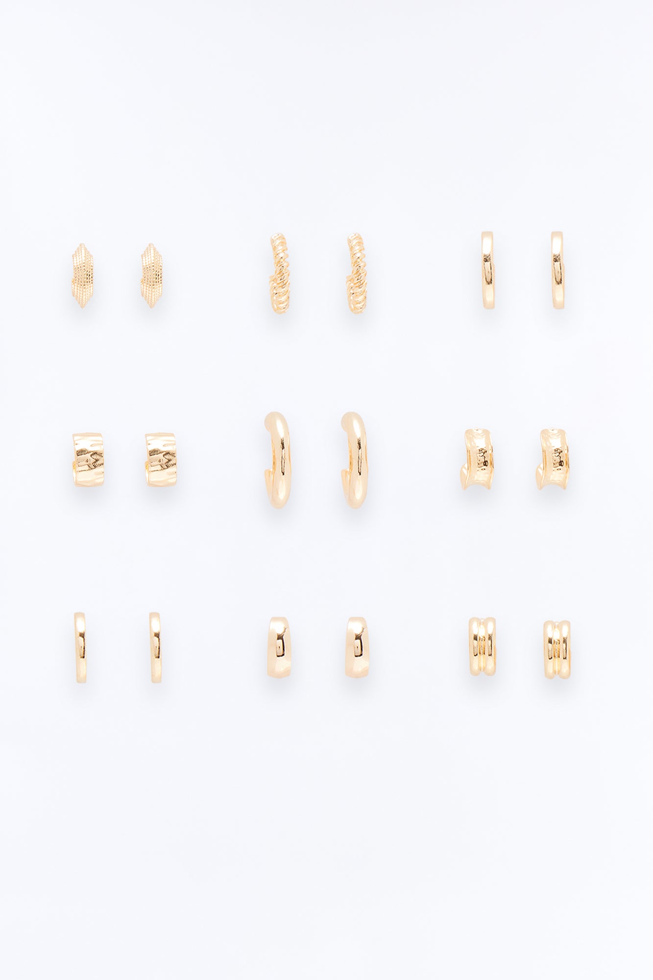 Daily Muse 9 Pair Hoop Earring Set - Gold