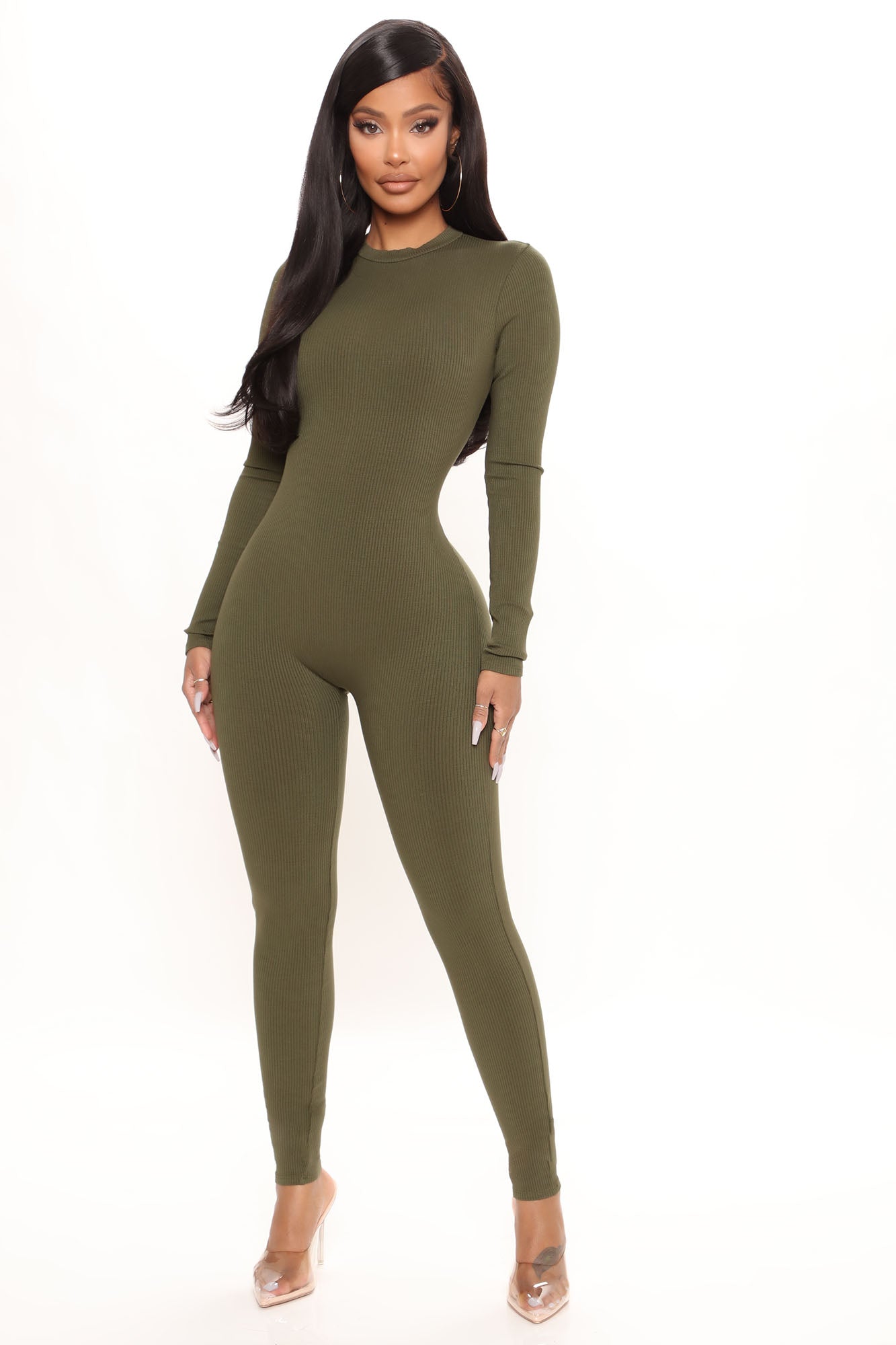 Maribel Snatched Jumpsuit - Olive