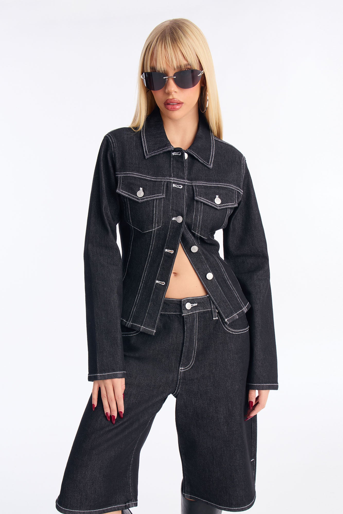 In Stitches Denim Jacket - Black Wash