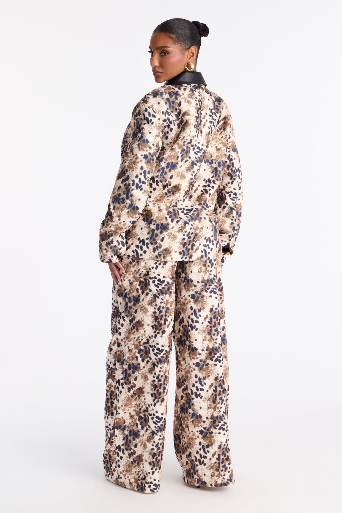 Caught In The Wild Animal Print Pant Set - Brown Combo