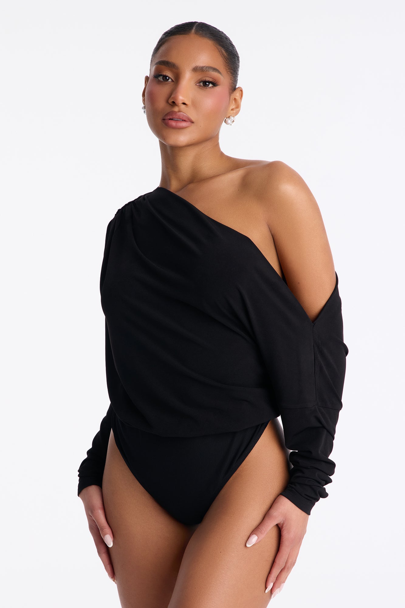Define Me 3 Piece Scarf Pant Set - Black