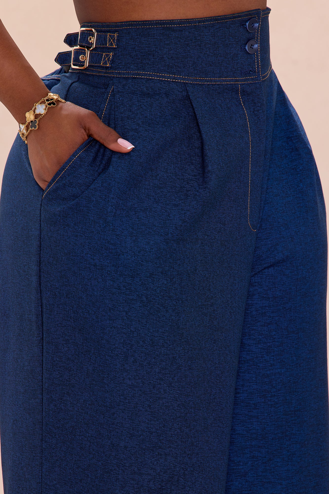 Portia Wide Leg Pant - Denim