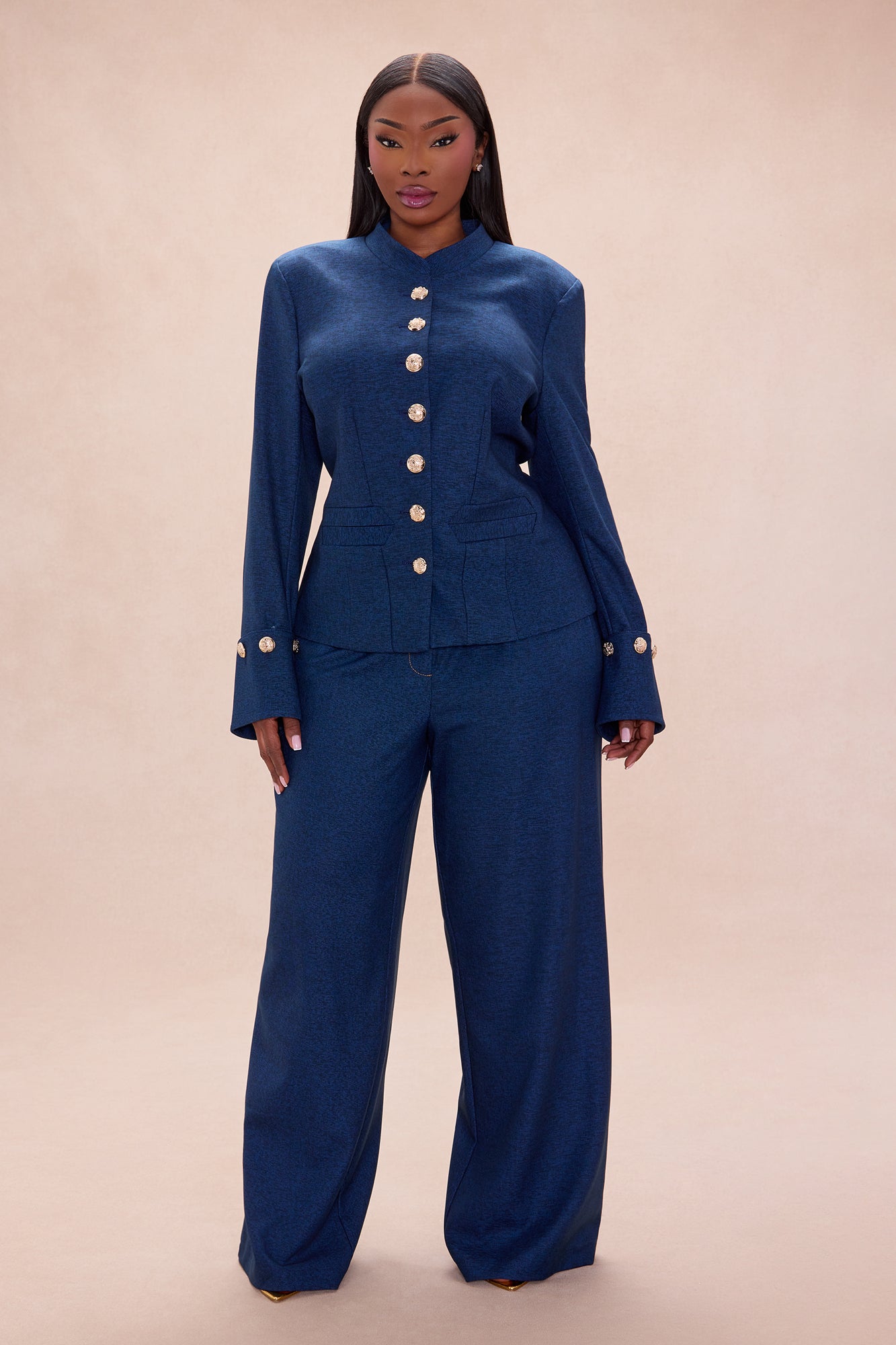 Portia Collared Jacket - Denim