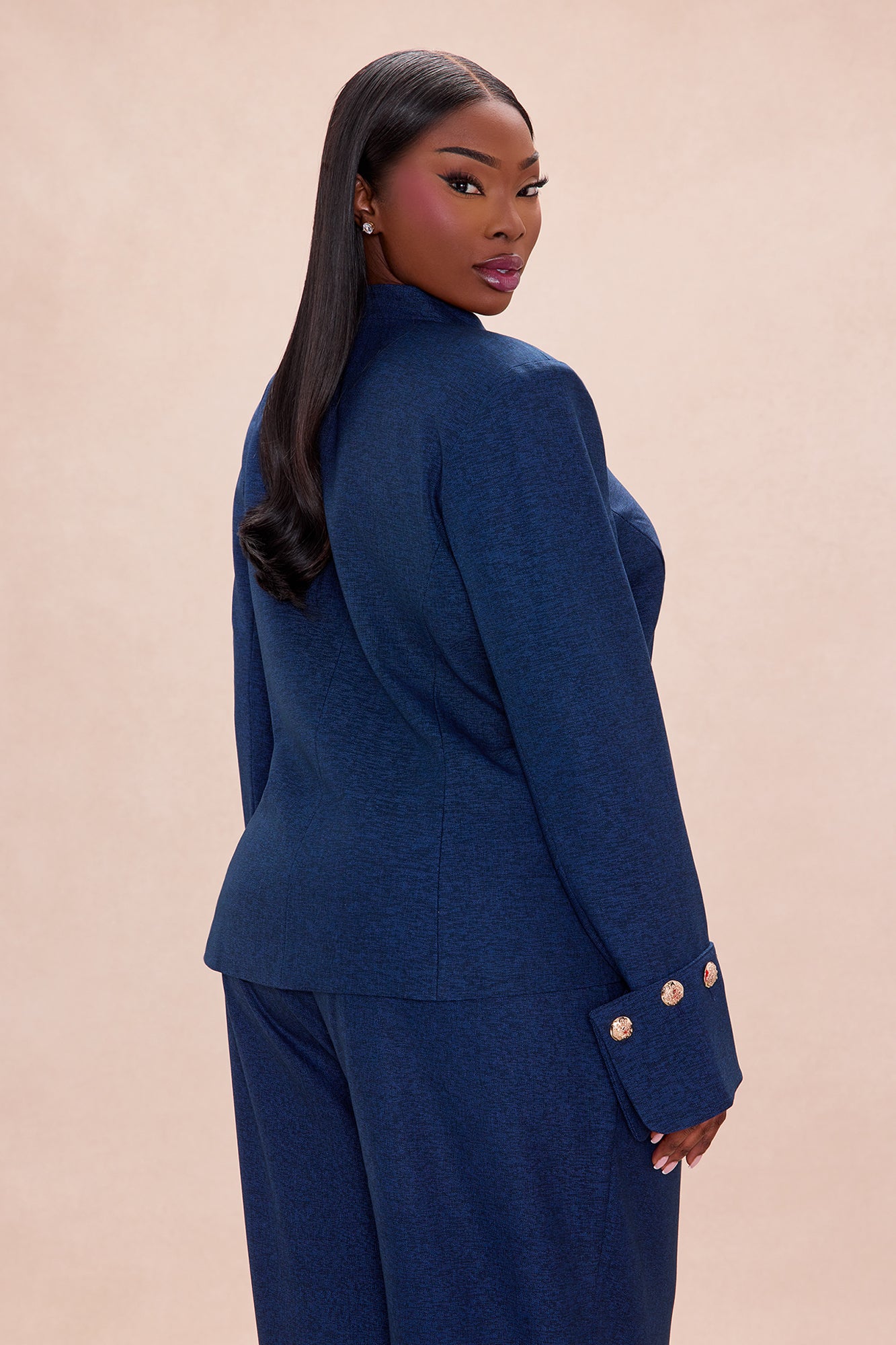 Portia Collared Jacket - Denim