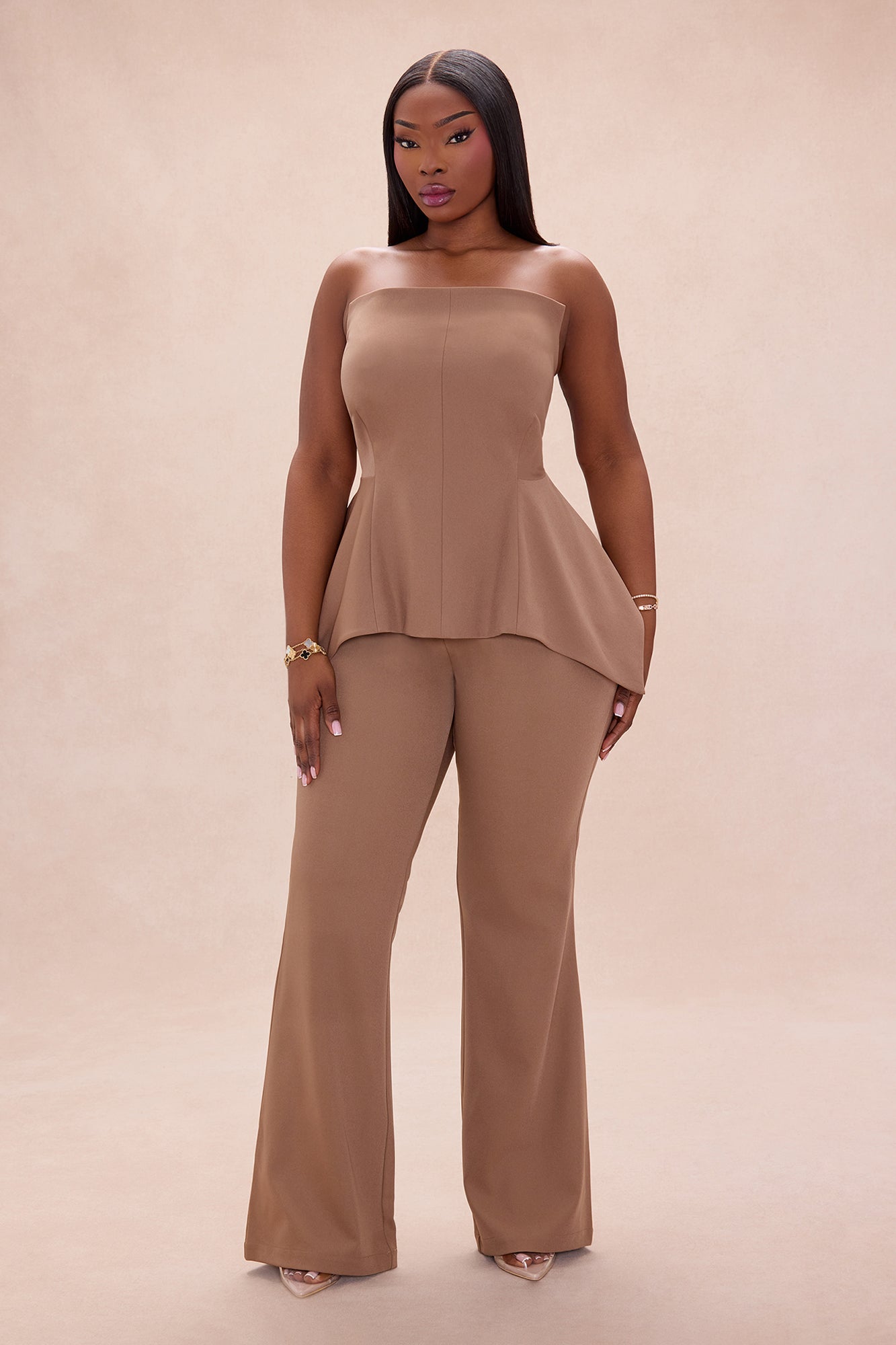 Mikayla Peplum Pant Set - Coco