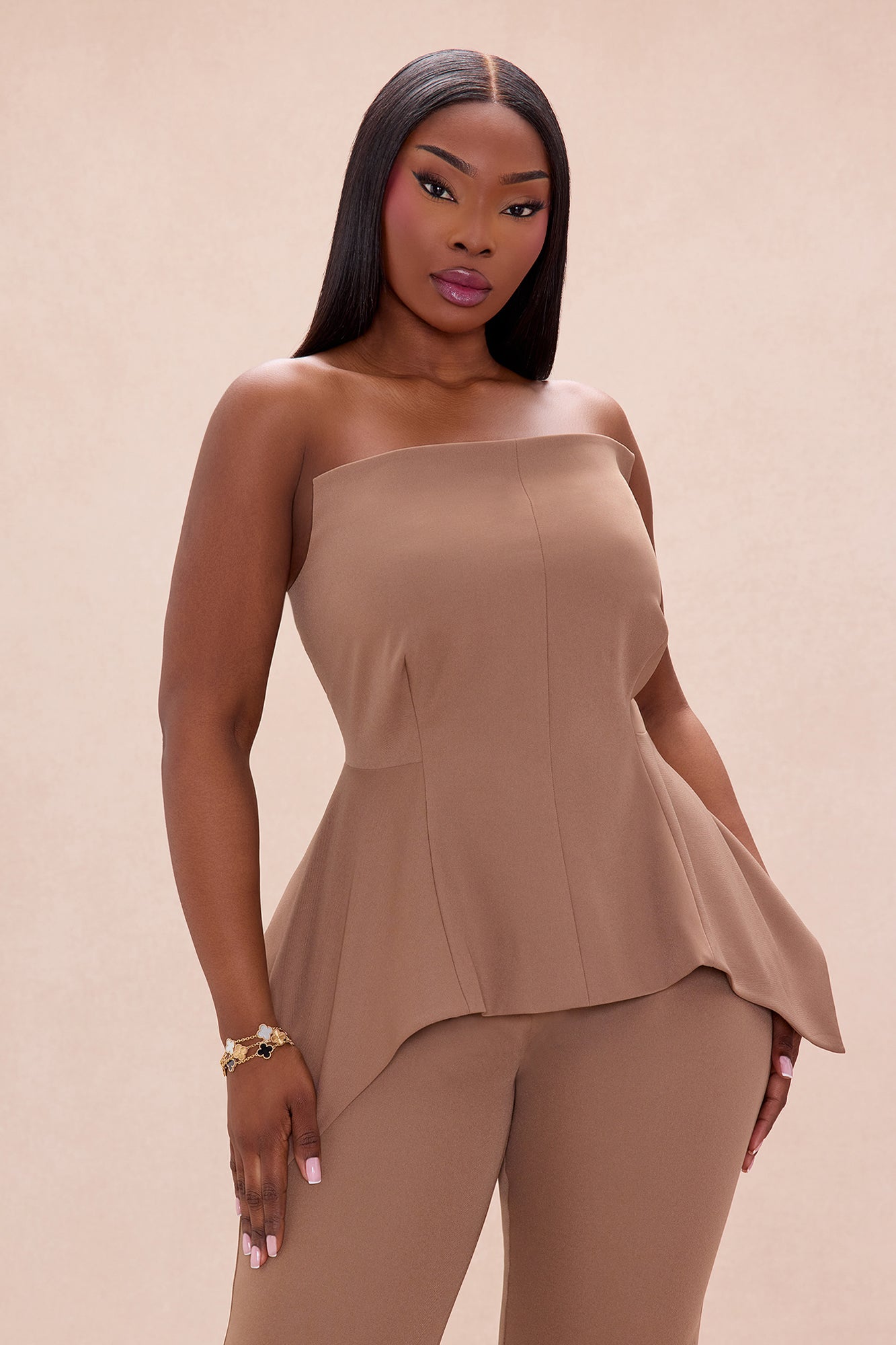 Mikayla Peplum Pant Set - Coco