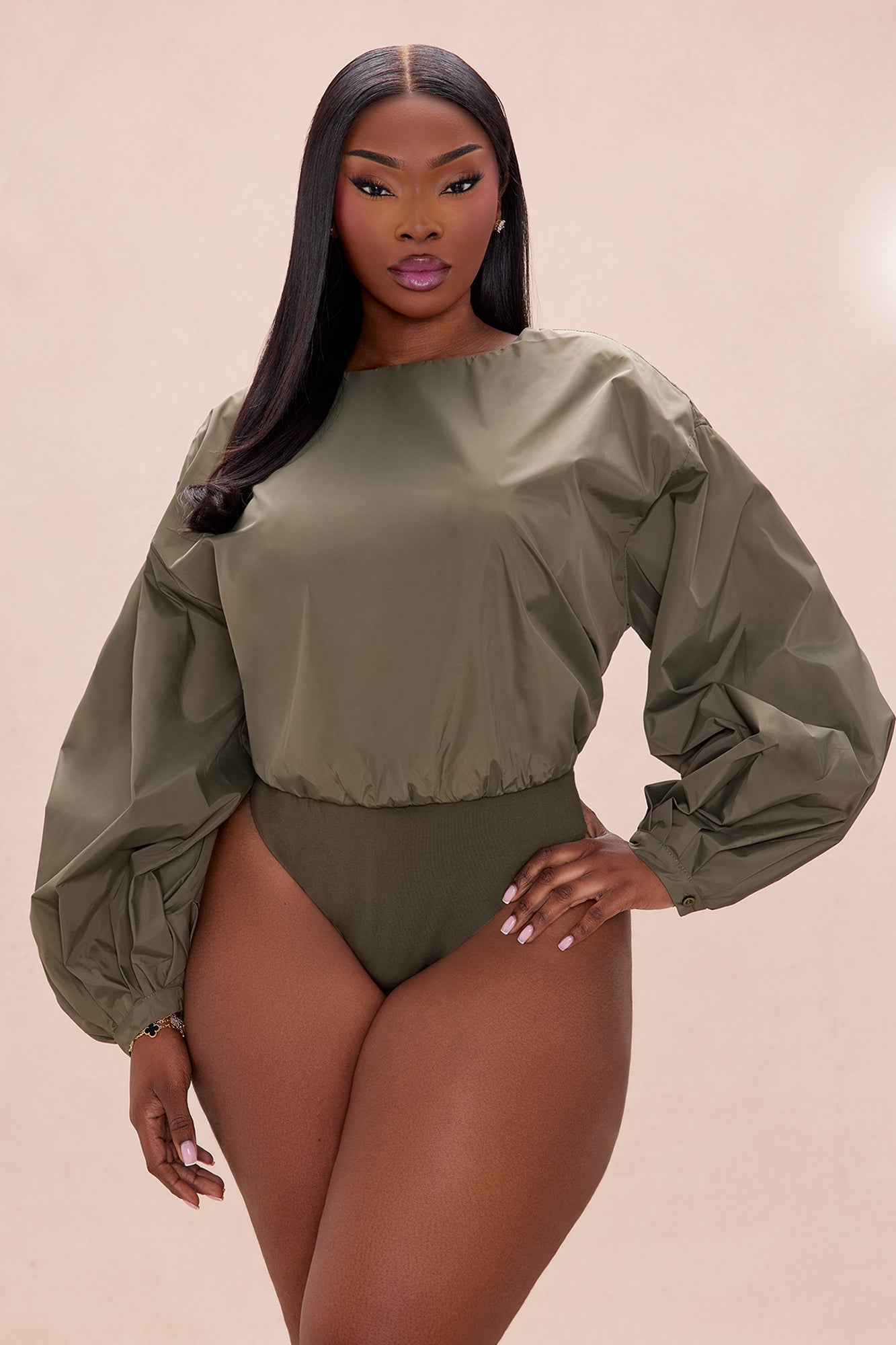 Jalene Balloon Pant Set - Olive
