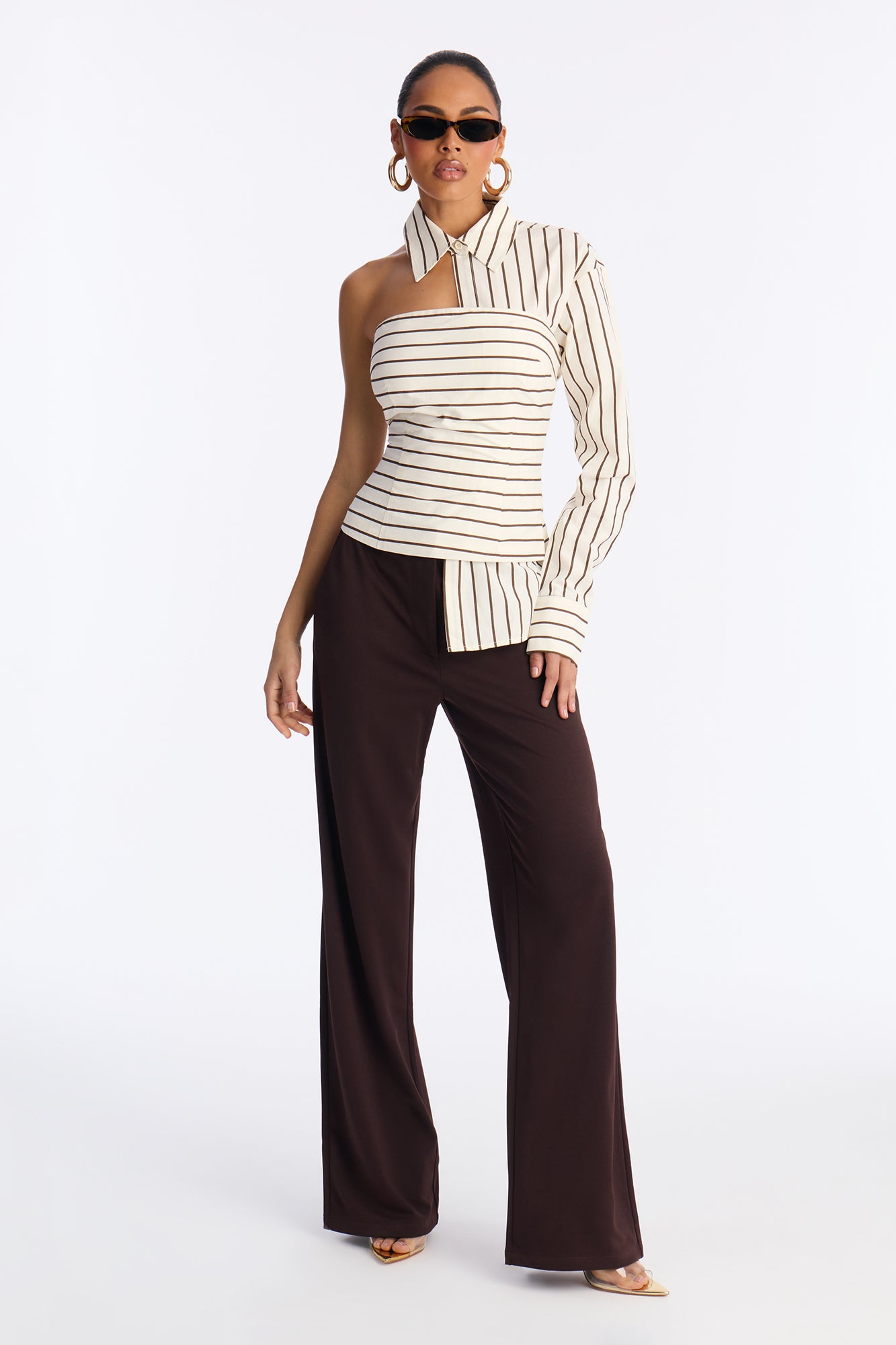 Martini Hour Striped 2 Piece Poplin Shirt - Cream/combo