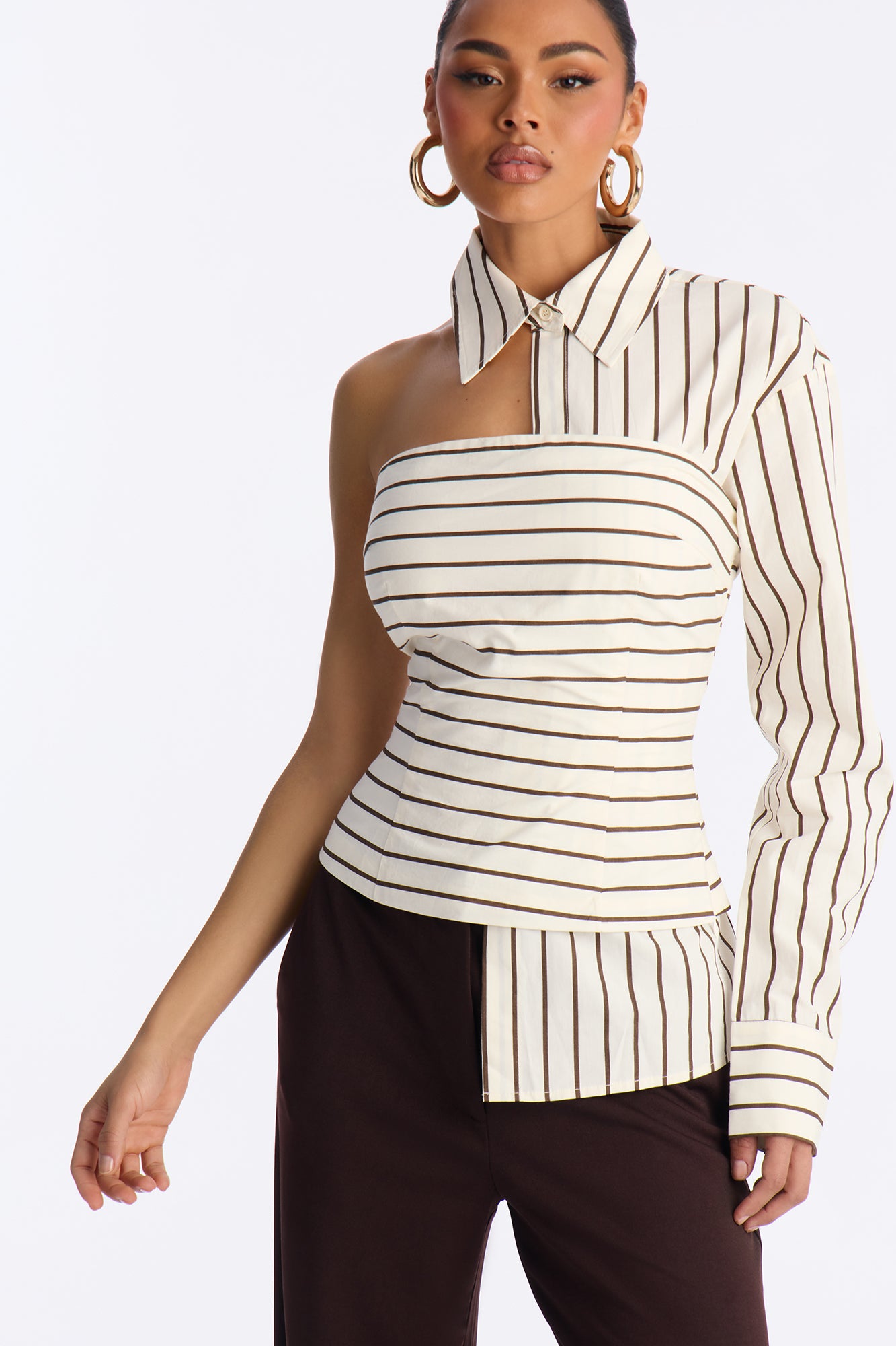 Martini Hour Striped 2 Piece Poplin Shirt - Cream/combo