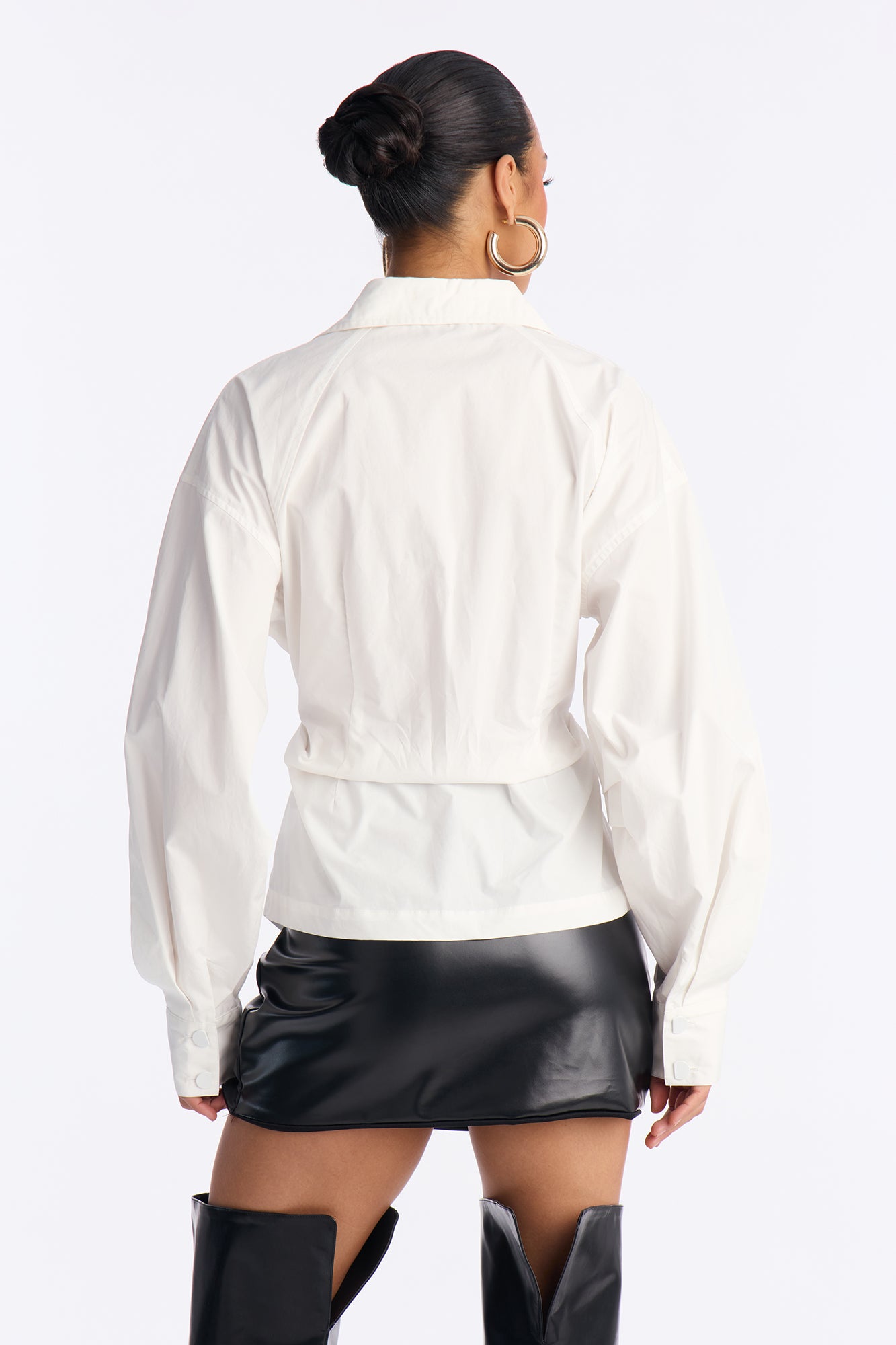 Junie Oversized Button Down Top - White