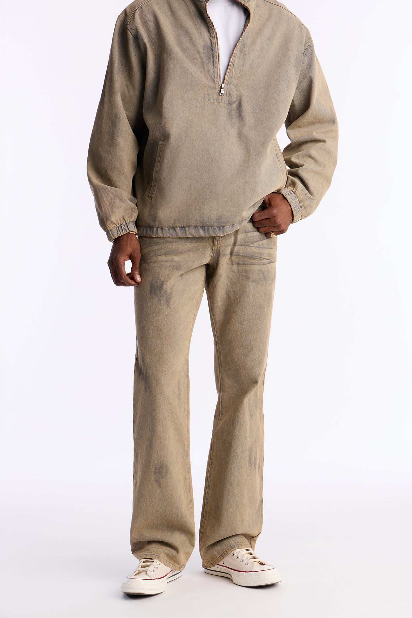 Stacked Slim Flare Dune Jean - Brown