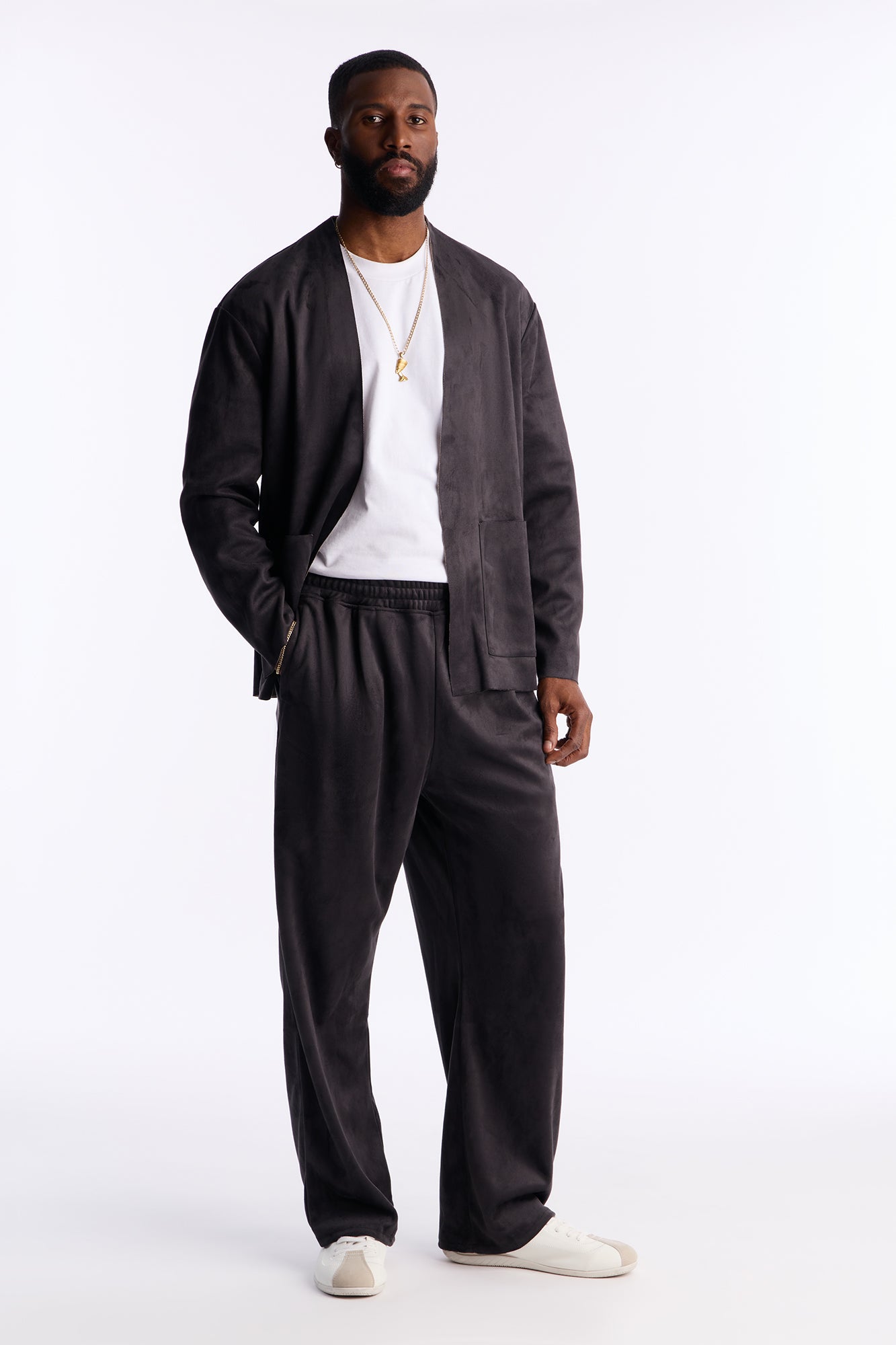 Noven Edge Suede Jacket - Charcoal
