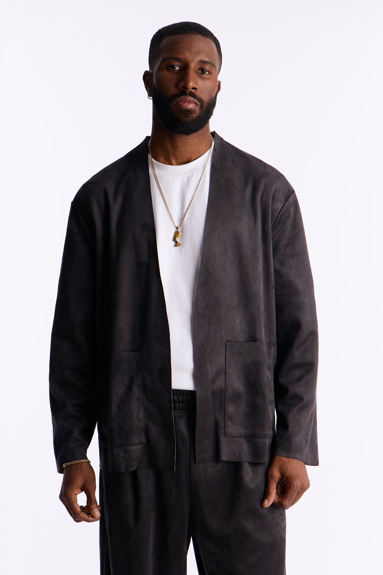 Noven Edge Suede Jacket - Charcoal