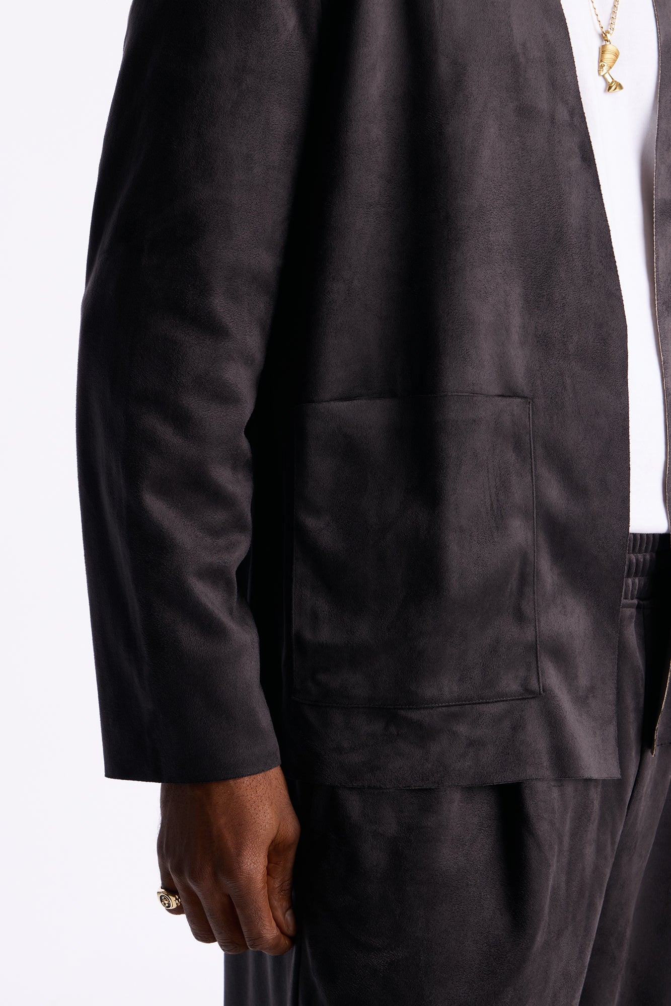 Noven Edge Suede Jacket - Charcoal
